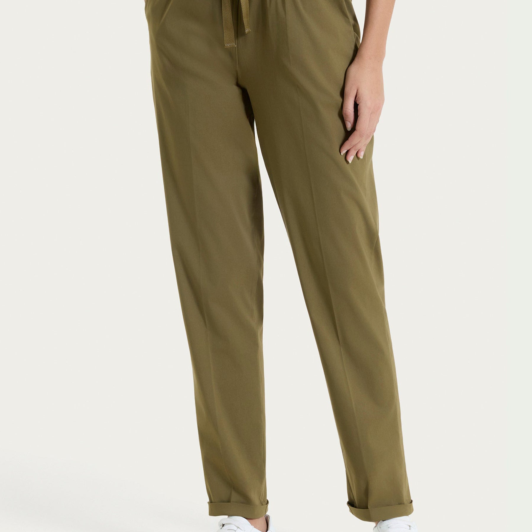RAGNO Pantalone Lungo Donna Coulisse Cotone Estivo DH15PU