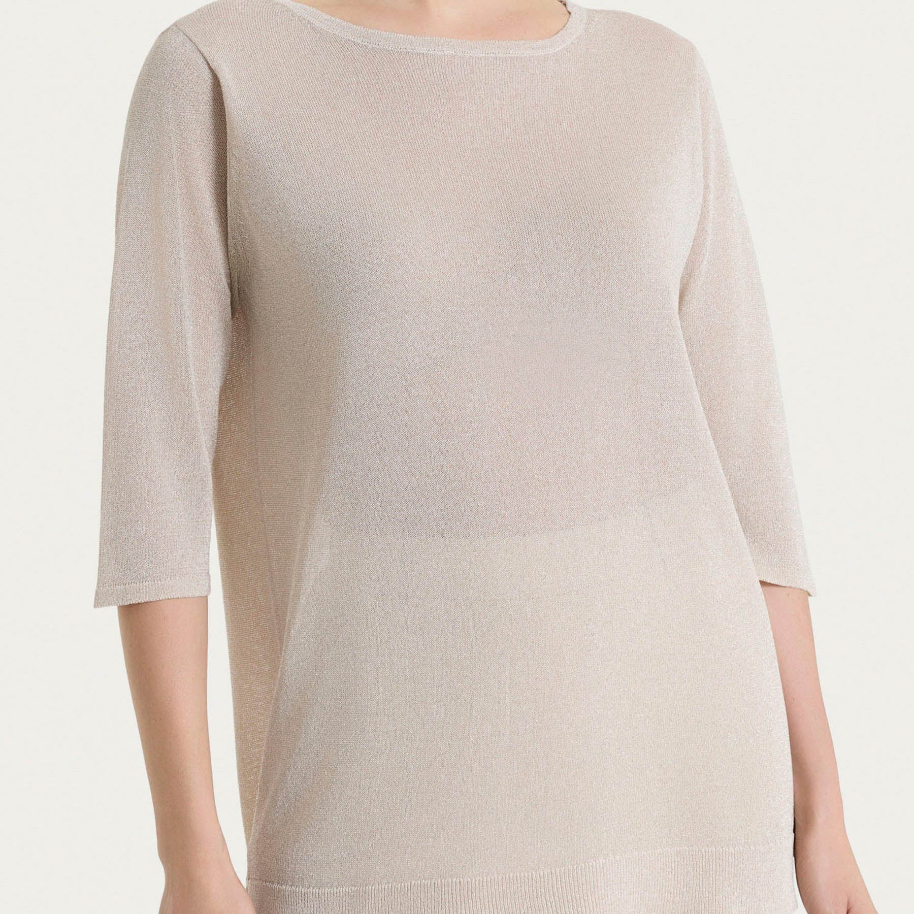 RAGNO T-shirt Donna Collo a Barchetta Inserti Lurex DN05MB