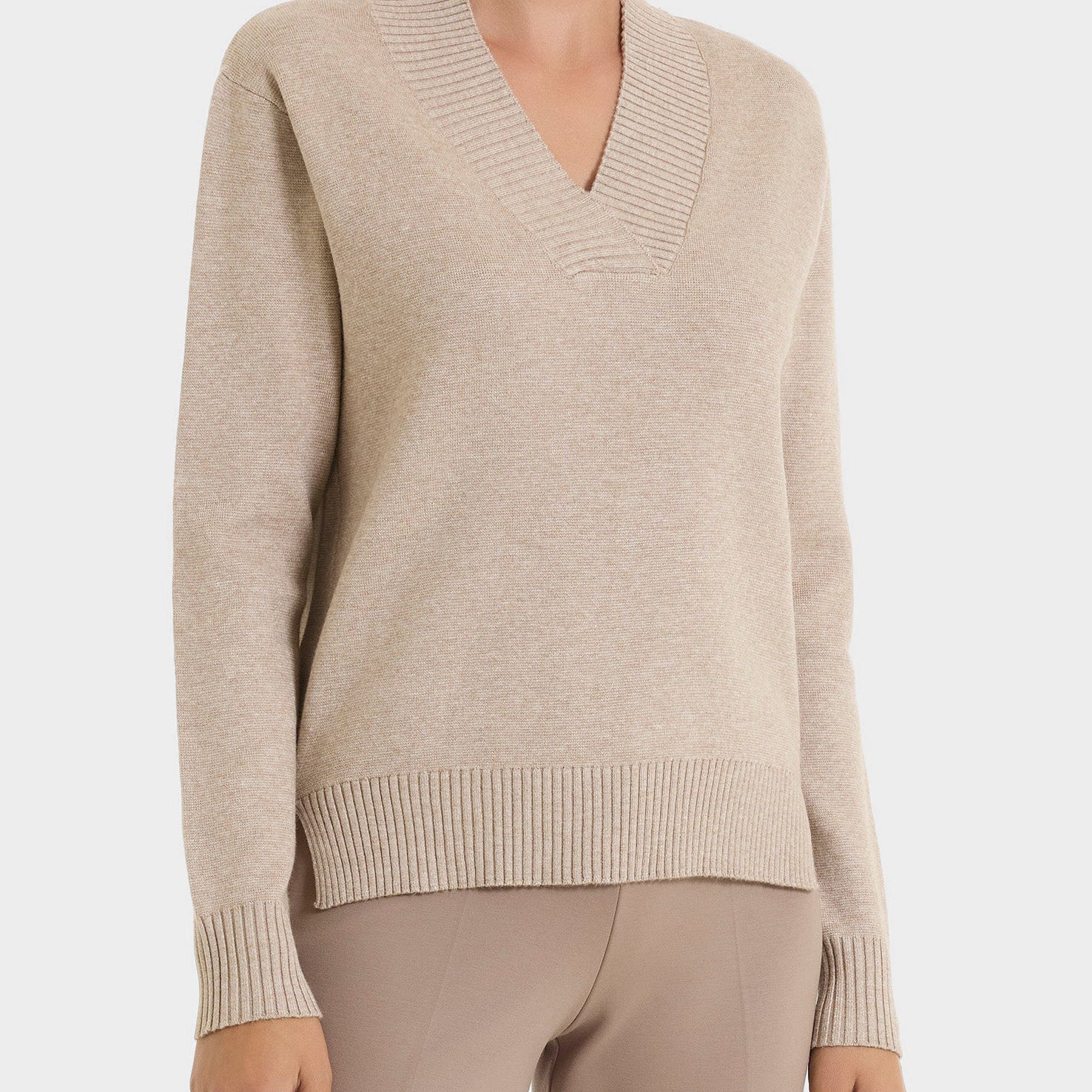 Maglia Donna Manica Lunga Scollo A V Viscosa Invernale RAGNO DN53M2