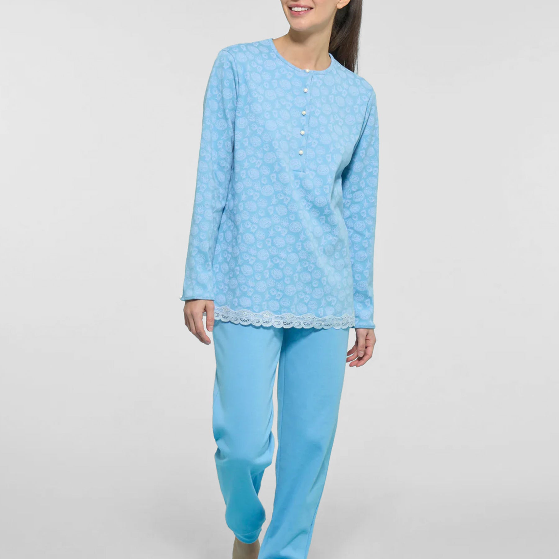 Pigiama Donna 100% Cotone Felpato RAGNO DO05N1