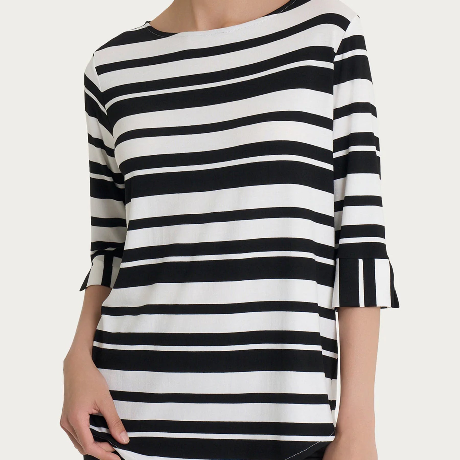 Maglia Donna Manica Tre Quarti A Righe Viscosa Leggera RAGNO DP55TW