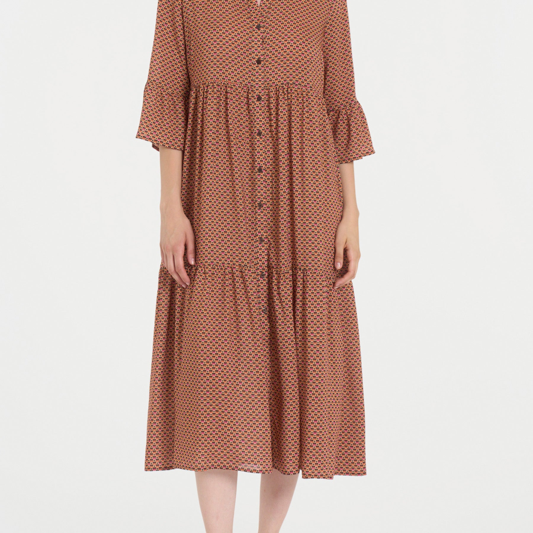 Abito Donna Lungo Aperto 100% Viscosa Leggera RAGNO DQ02DG