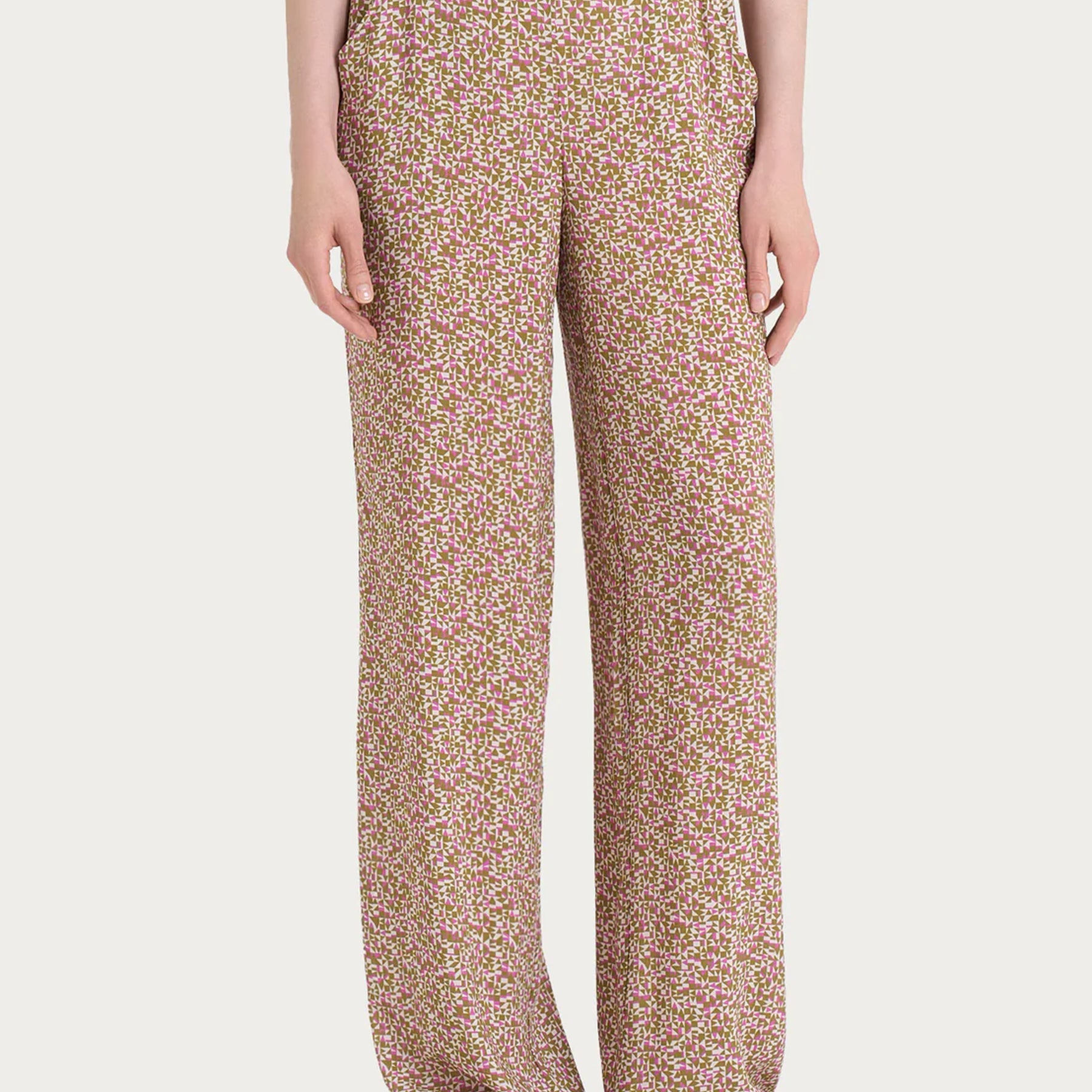 Pantalone Donna Microfantasia 100% Viscosa Leggera RAGNO DQ25PE