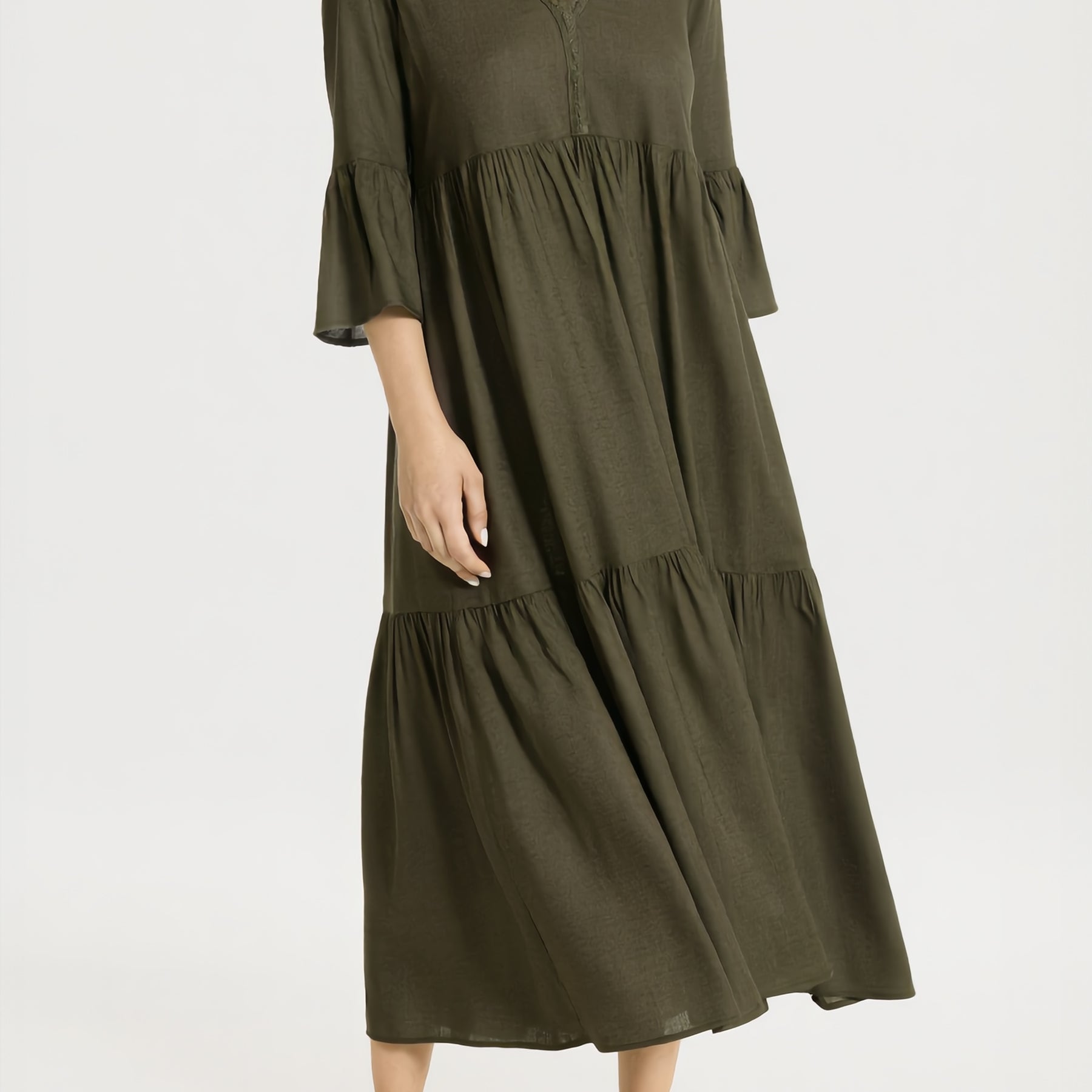 RAGNO Abito Donna Manica 3/4 Mussola Viscosa Estiva DS10DG