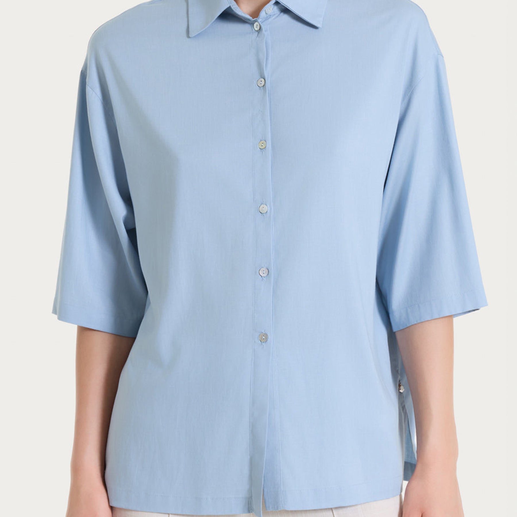 RAGNO Camicia Donna Manica Lunga Tessuto Estivo DS26SC