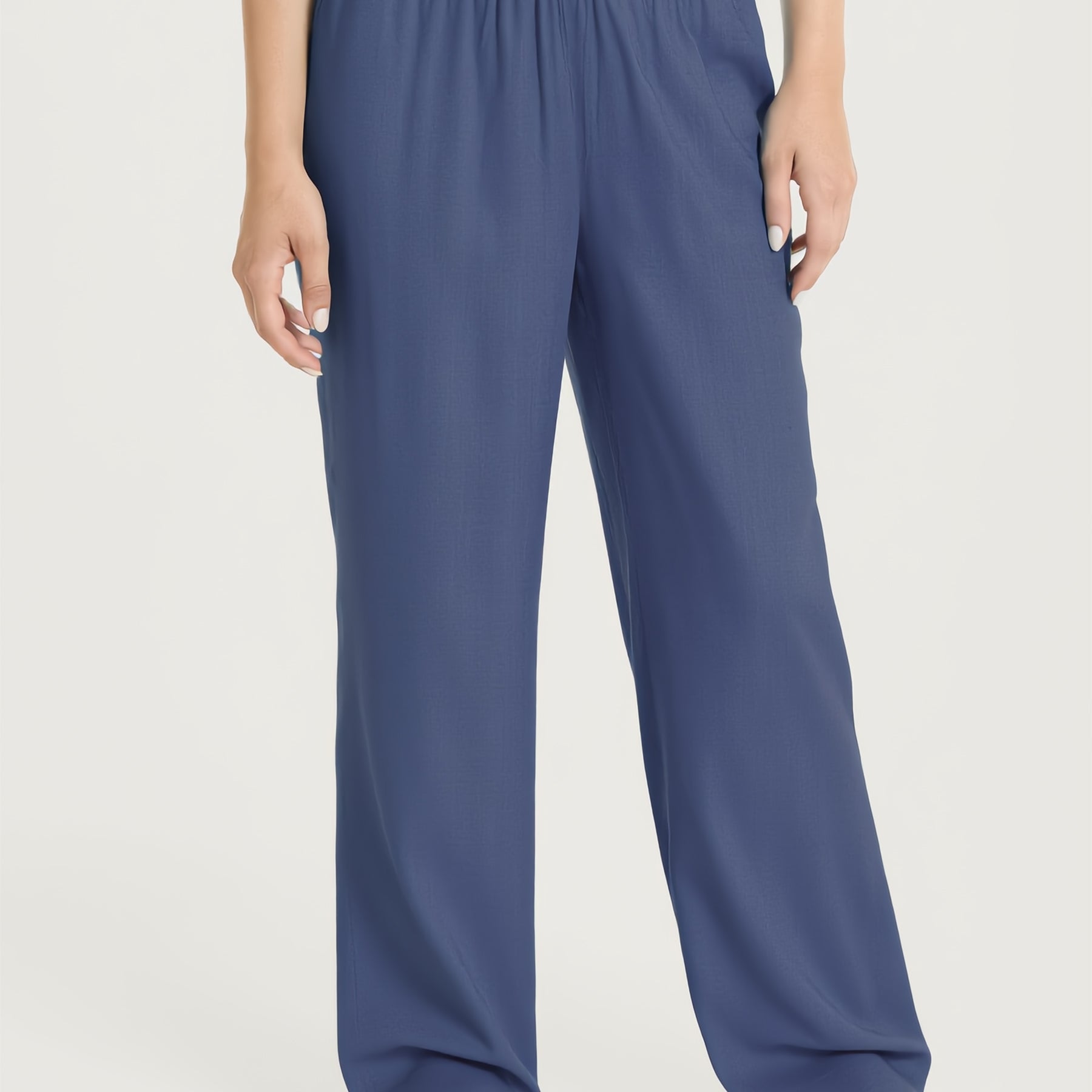 RAGNO Pantalone Lungo Donna in Mussola Viscosa Estiva DS54PE