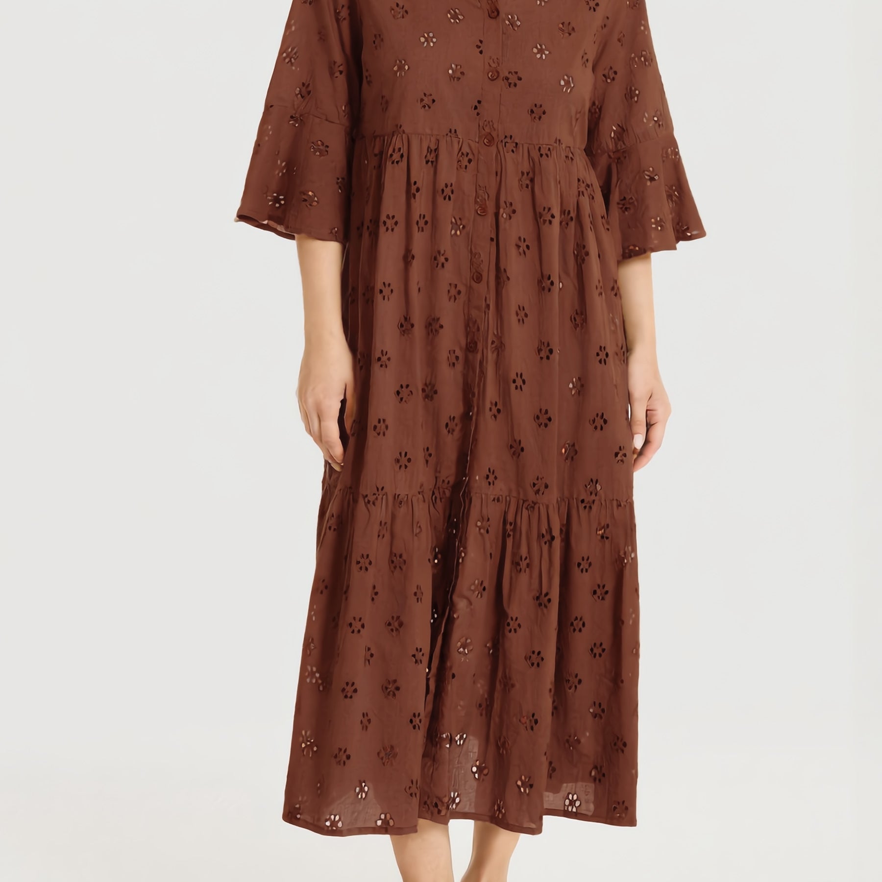 RAGNO Abito Donna Mezza Manica Cotone San Gallo Estivo DS56DG