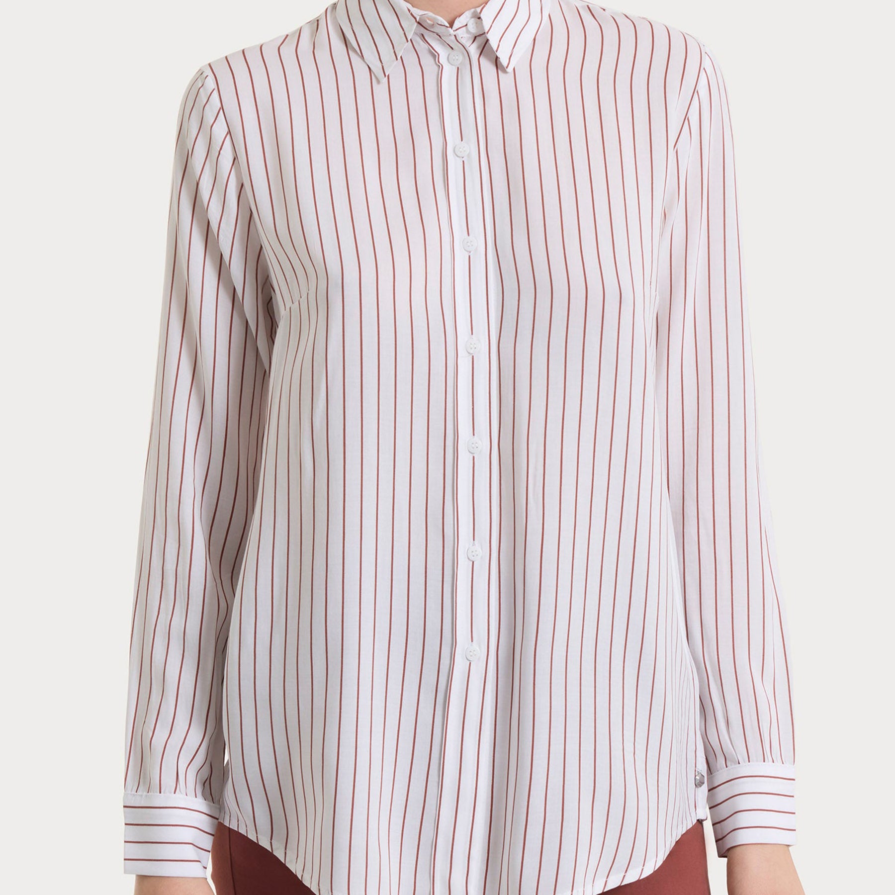 RAGNO Camicia Donna Tessuto Leggero Fantasia Rigata DS57SC