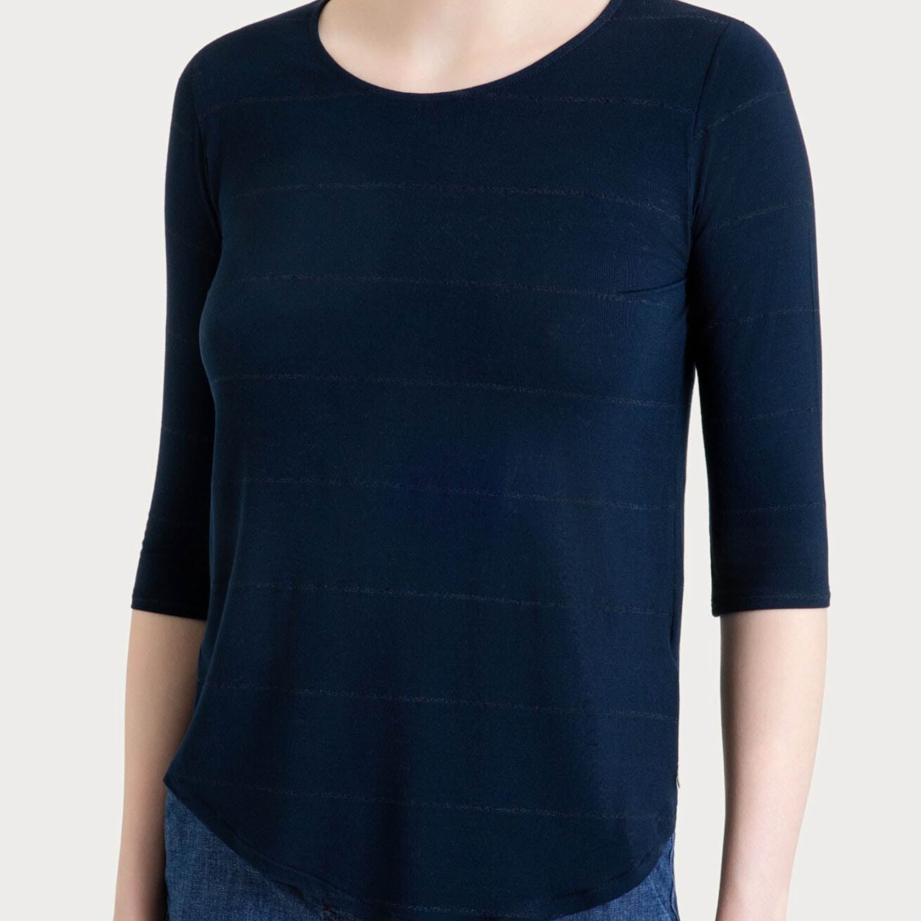 RAGNO Maglia Donna Manica 3/4 Tessuto Leggero Rigato DT15TW
