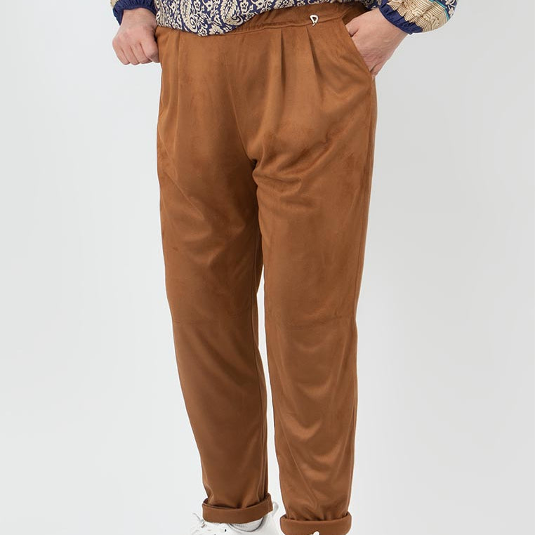 DIXIE P836T037 Pantalone con elastico in vita in simil daino