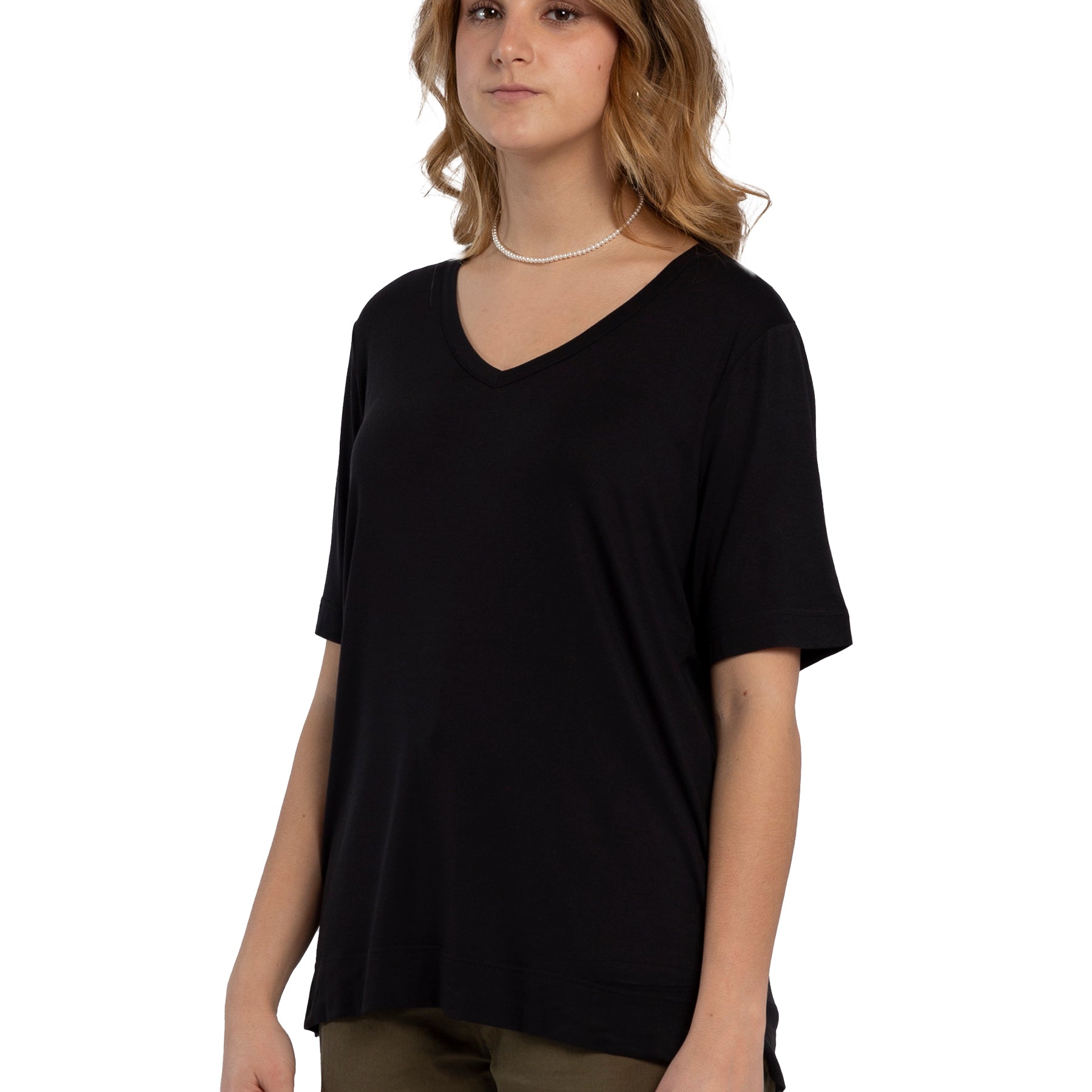T-Shirt Donna Mezza Manica Scollo V Viscosa RAGNO DN12T8