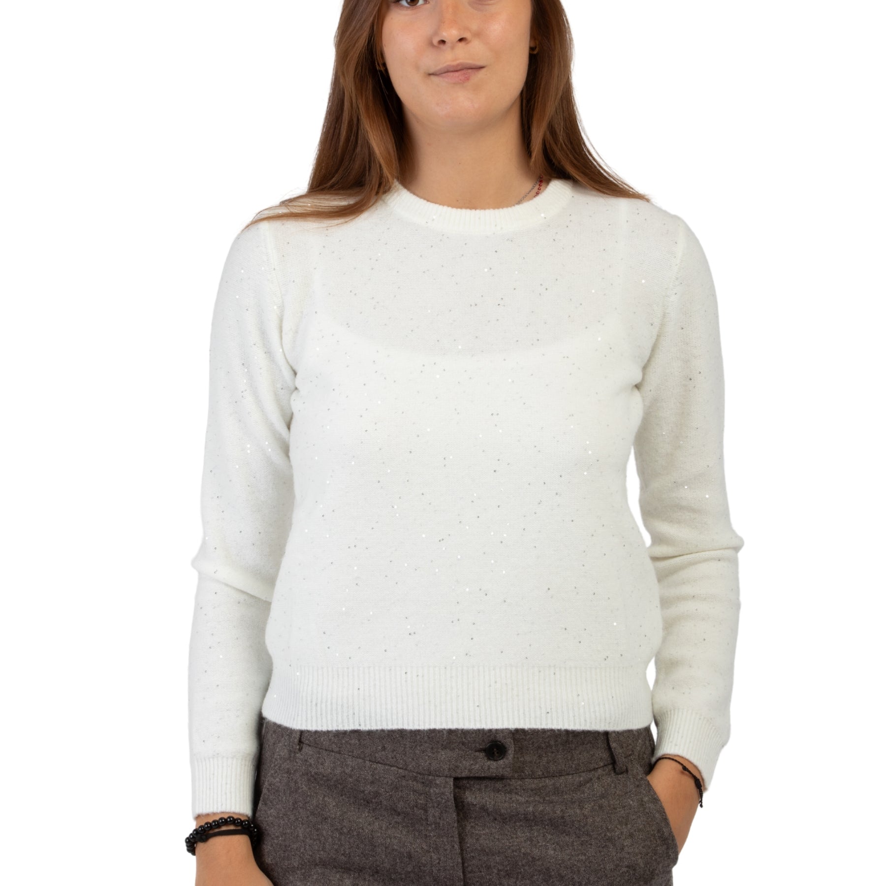 EMME MARELLA Maglia Donna Manica Lunga Lana Pailettes ART. RUTH