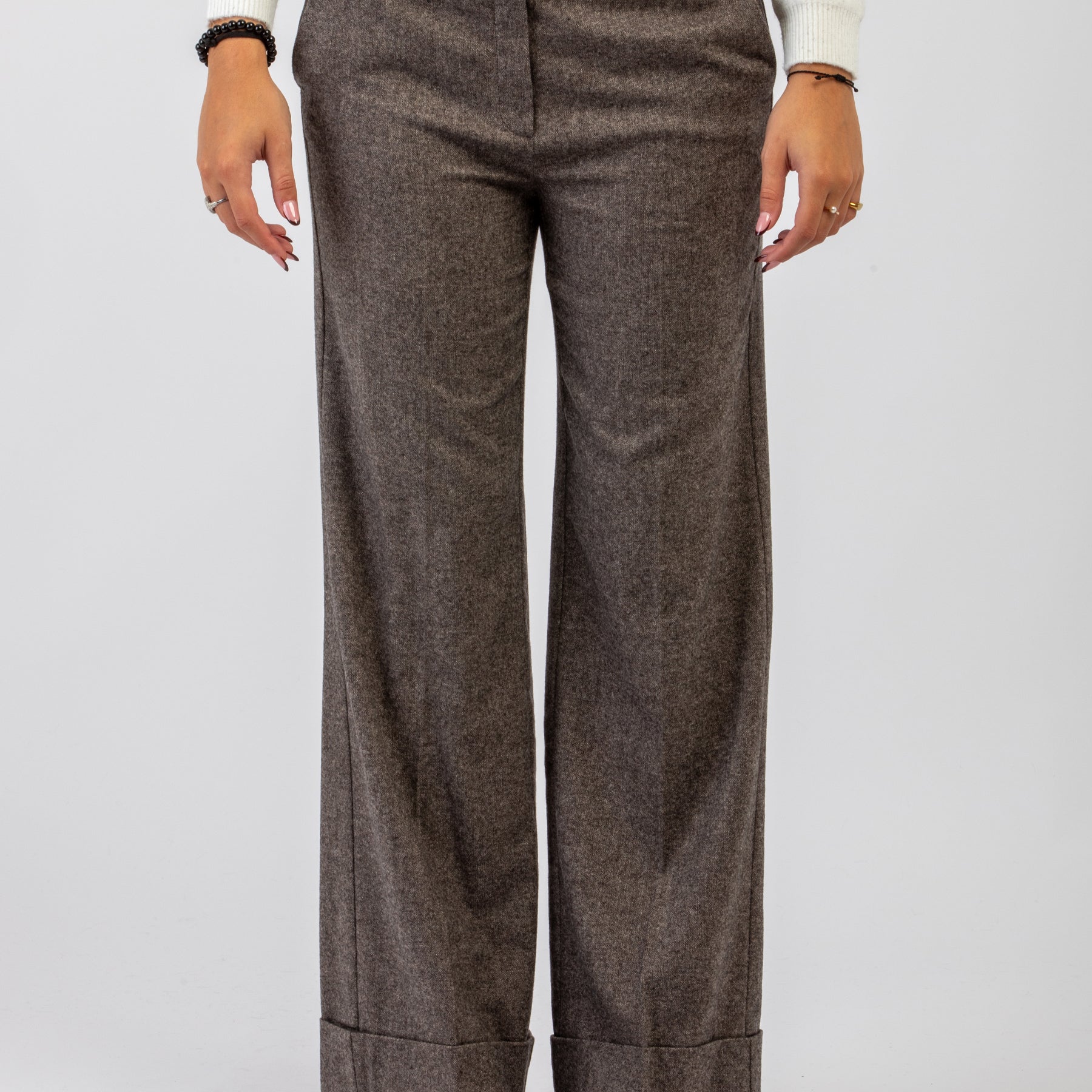 EMME MARELLA Pantalone Donna Lungo Flanella Lana Leggera ART. FAVORE1