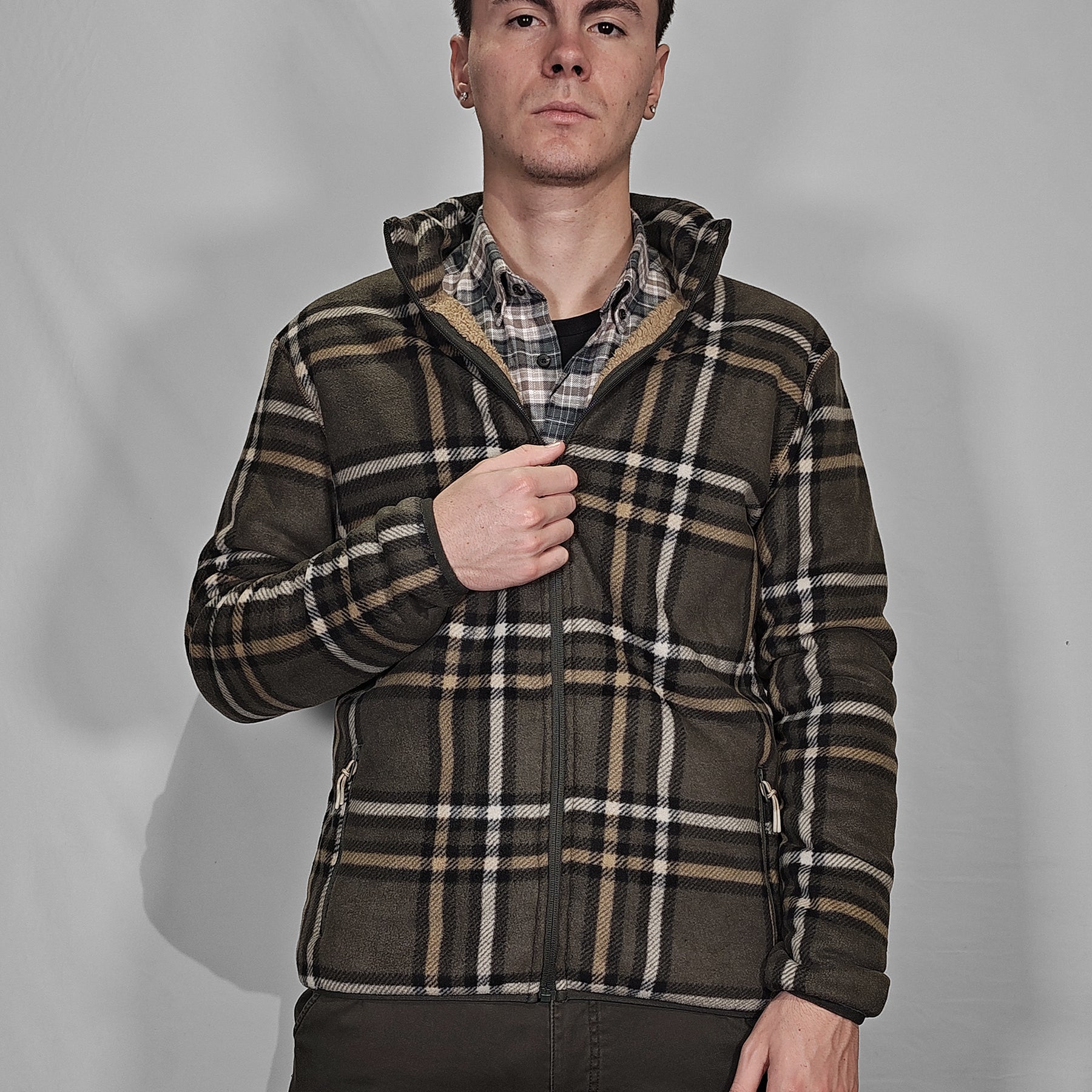 F.LLI CAMPAGNOLO Giacca Uomo Zip Pile Sczzese interno ecopelliccia ART. 2P9537