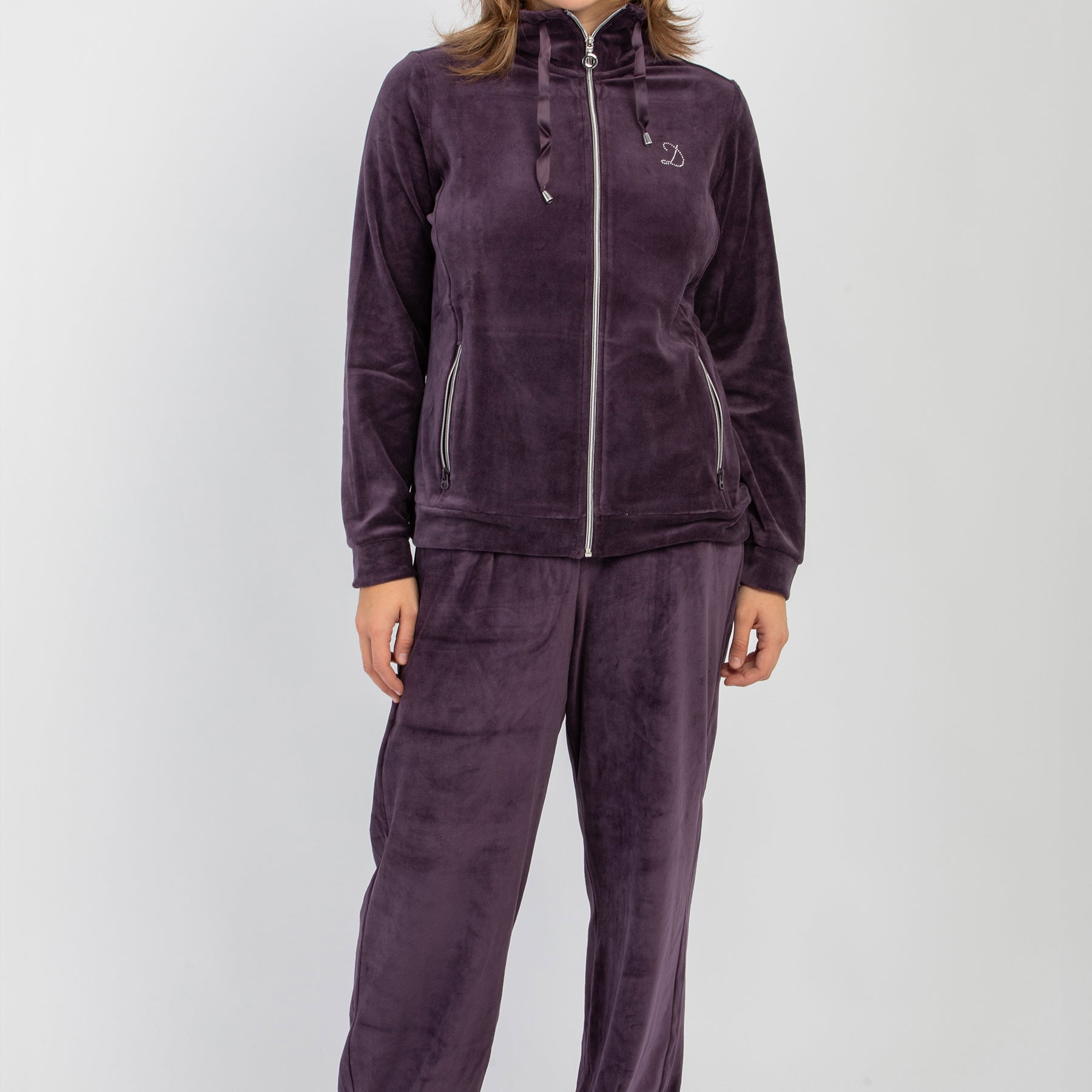 F.LLI CAMPAGNOLO Tuta Donna Cotone Felpato Tinta Unita Ciniglia ART. 8C76556