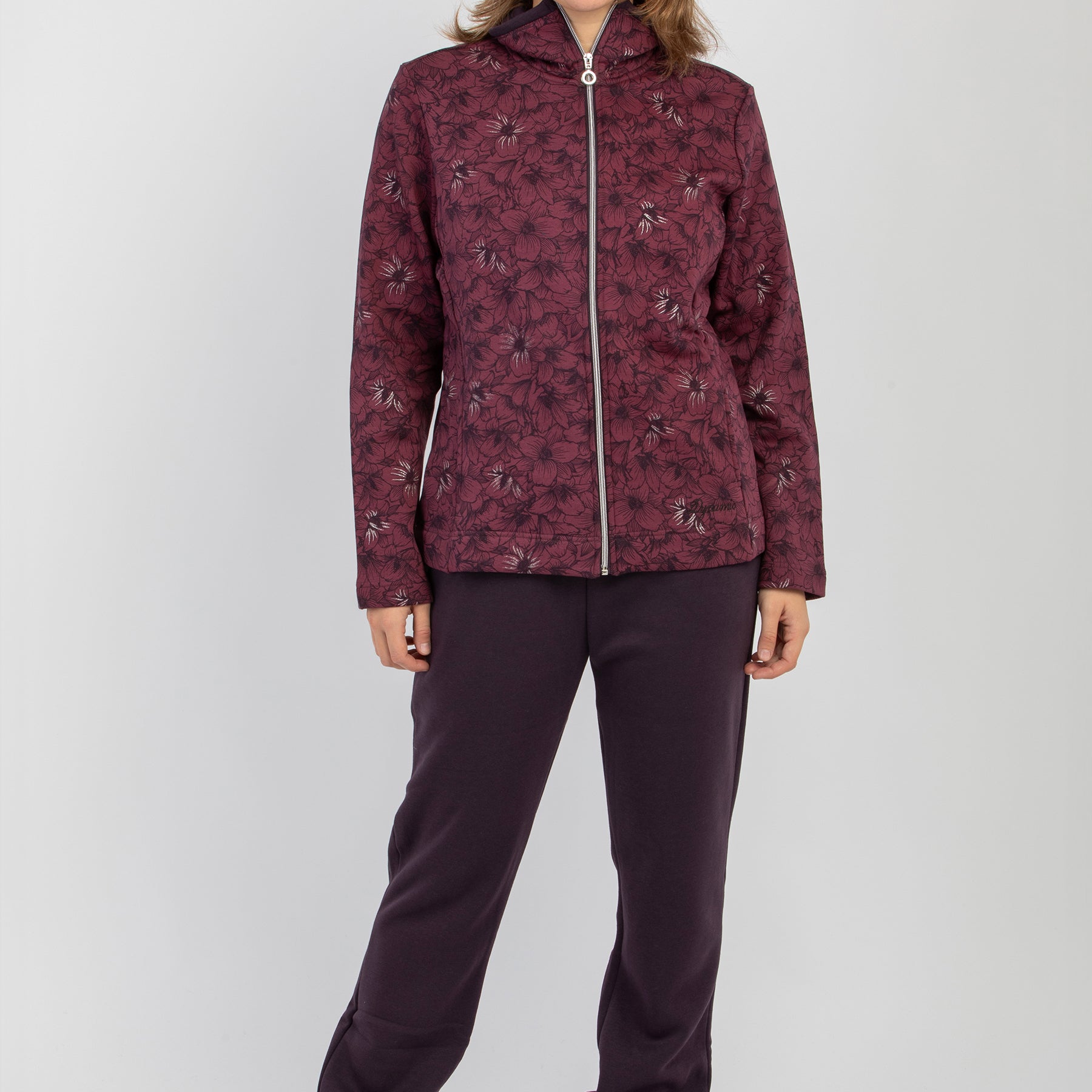 F.LLI CAMPAGNOLO Tuta Donna Cotone Felpato Apertura Zip Fantasia ART. 8Q76551