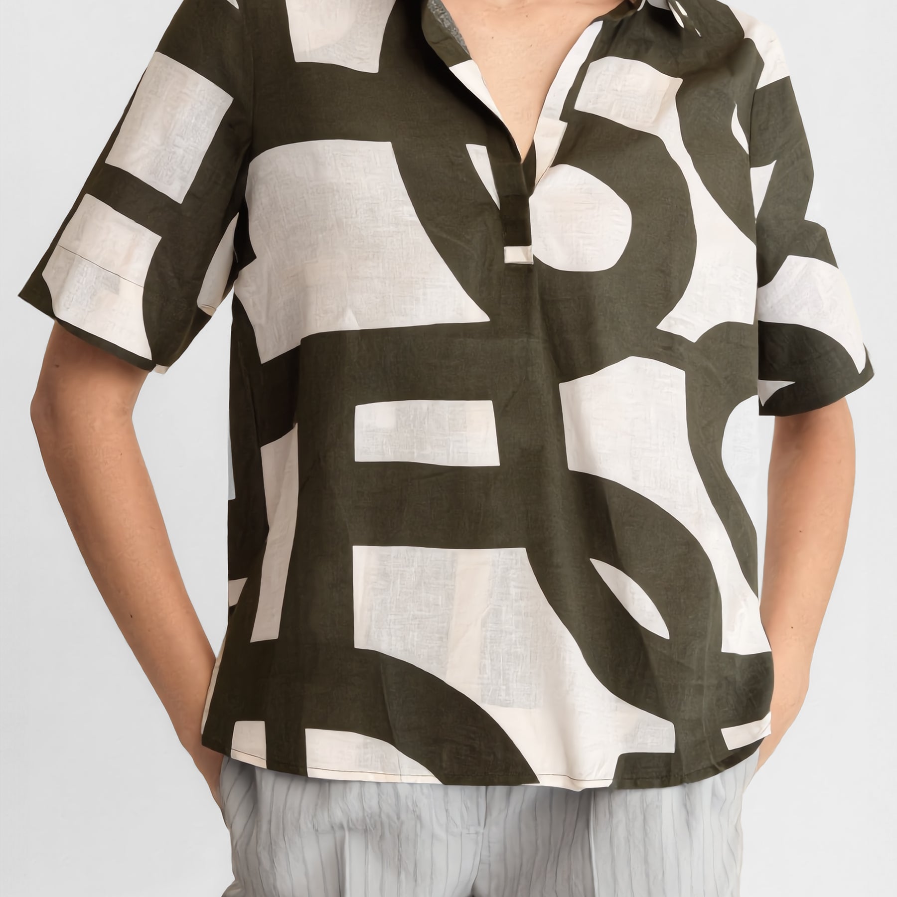 EMME MARELLA Camicia Donna Mezza Manica Lino Cotone ART. FEROCE