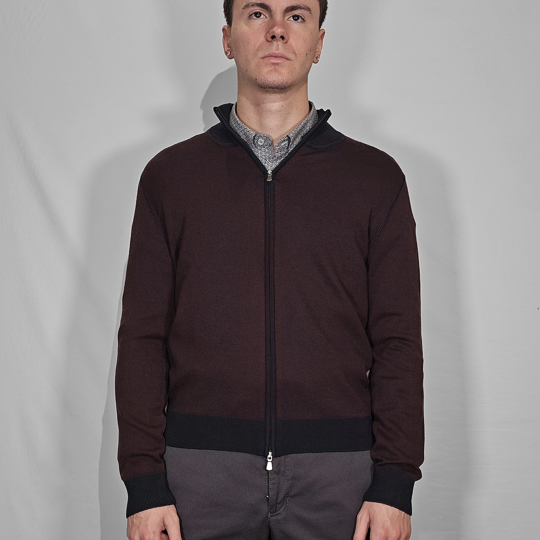Giubbino Uomo Manica Lunga Zip 100% Lana Vergine GRAN SASSO 57114/14241