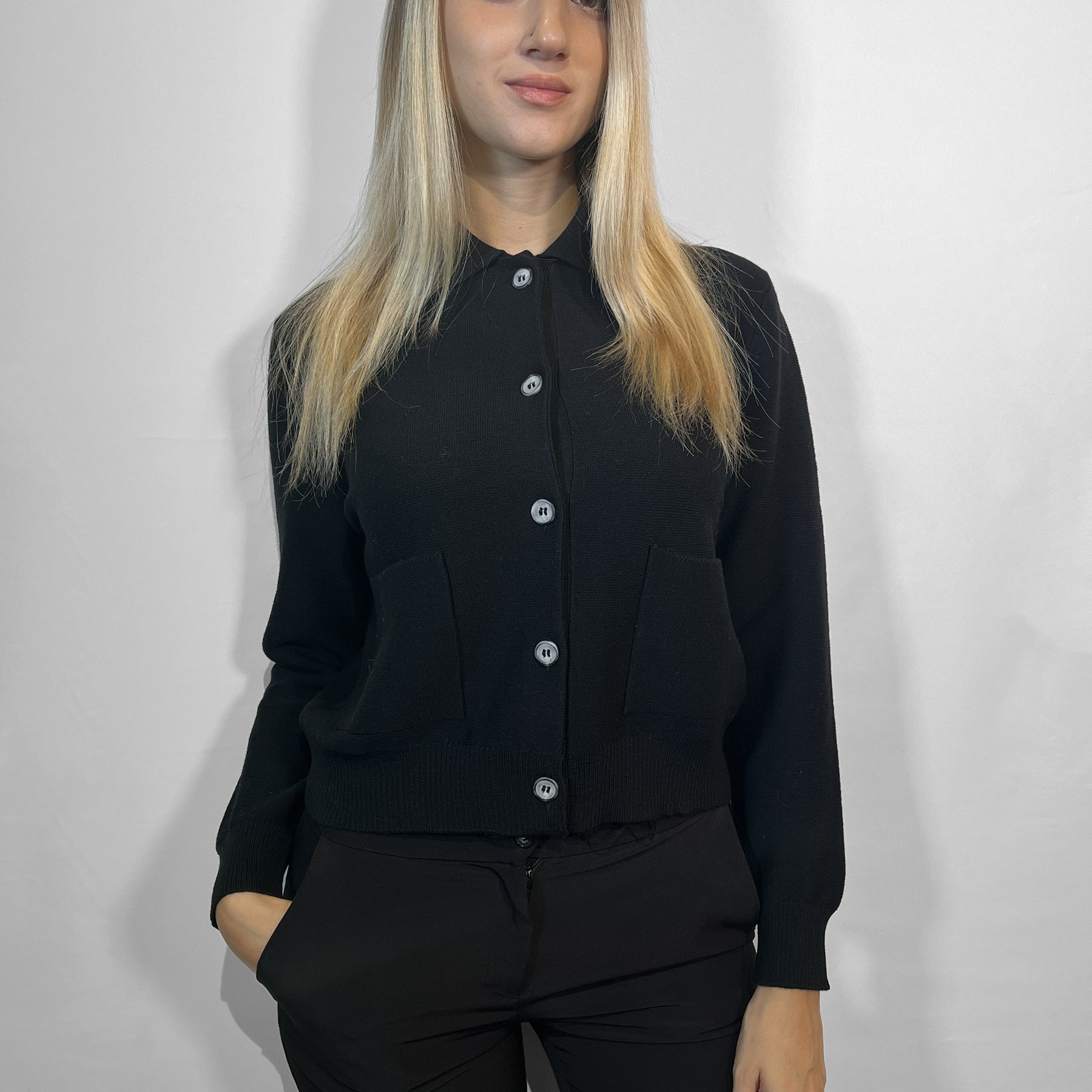 GRAN SASSO Maglia Donna Giacca Coreana Colletto 100% Lana ART. 57267/14267