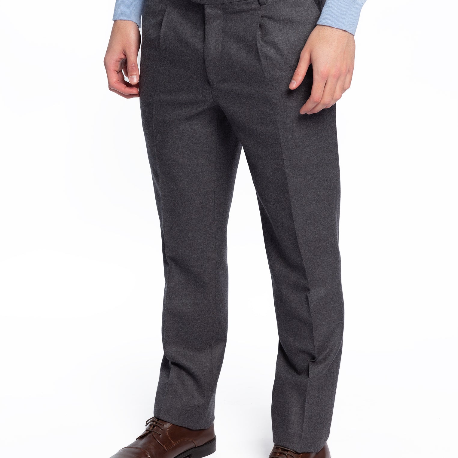 Pantalone Uomo in 100% Flanella di Lana IMAGINE