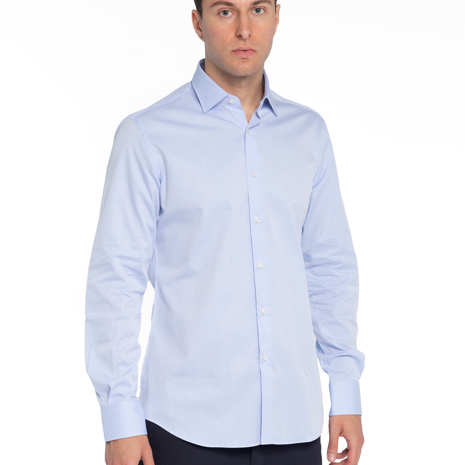 Camicia Uomo Slim Fit 100% Cotone Twill INGRAM 3H621