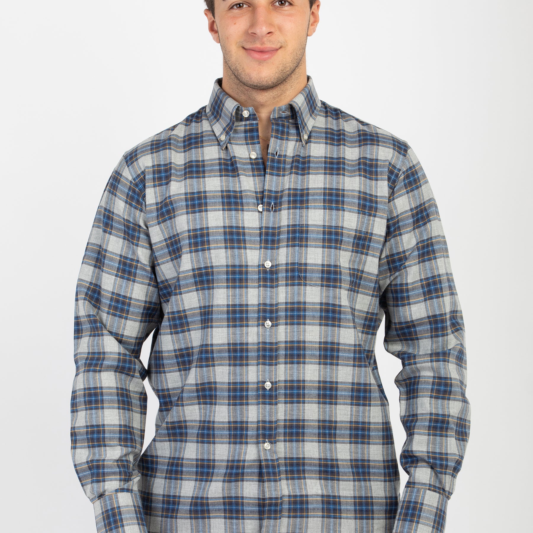 INGRAM Camicia Uomo Manica Lunga Flanella Scozzese ART. 5W037-REG-B-T