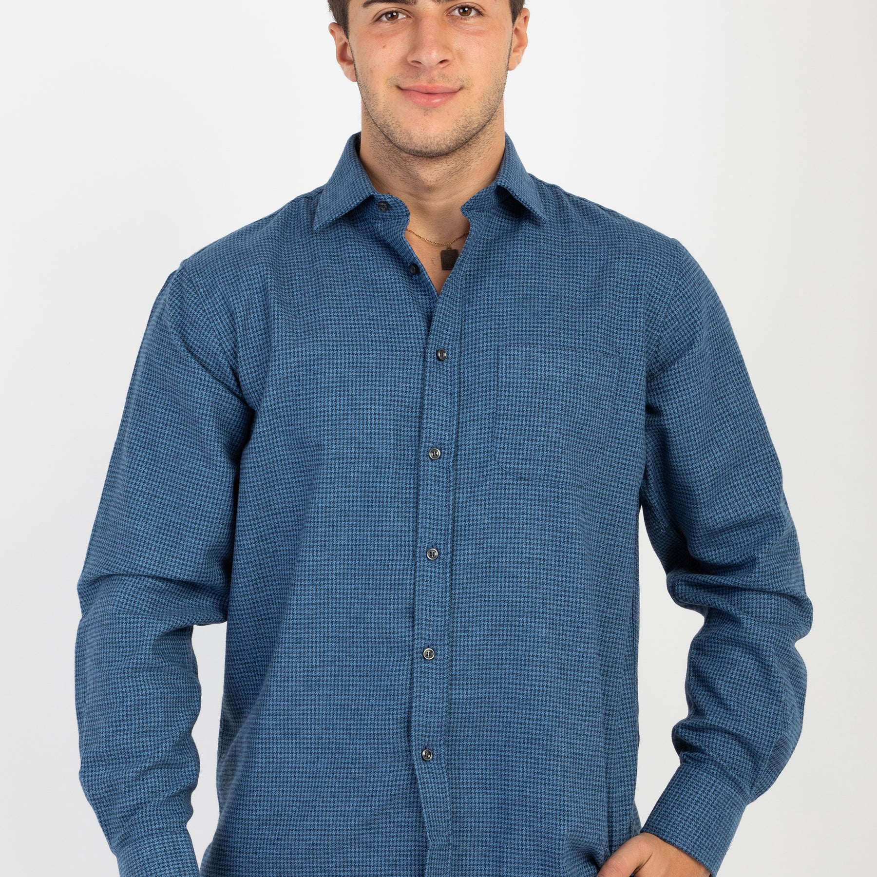 INGRAM Camicia Uomo Manica Lunga Flanella Puro Cotone ART. 5W068-REG-C-T