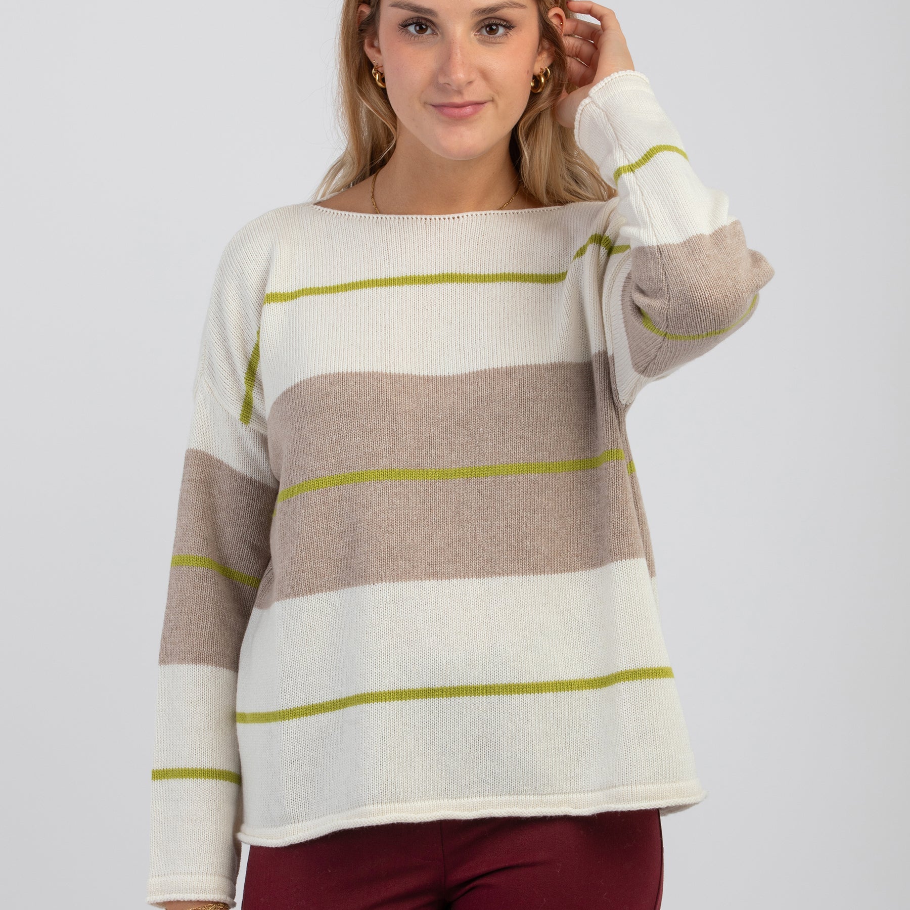 Maglia Donna Girocllo Lana e Cashmere INTRECCI W24-55