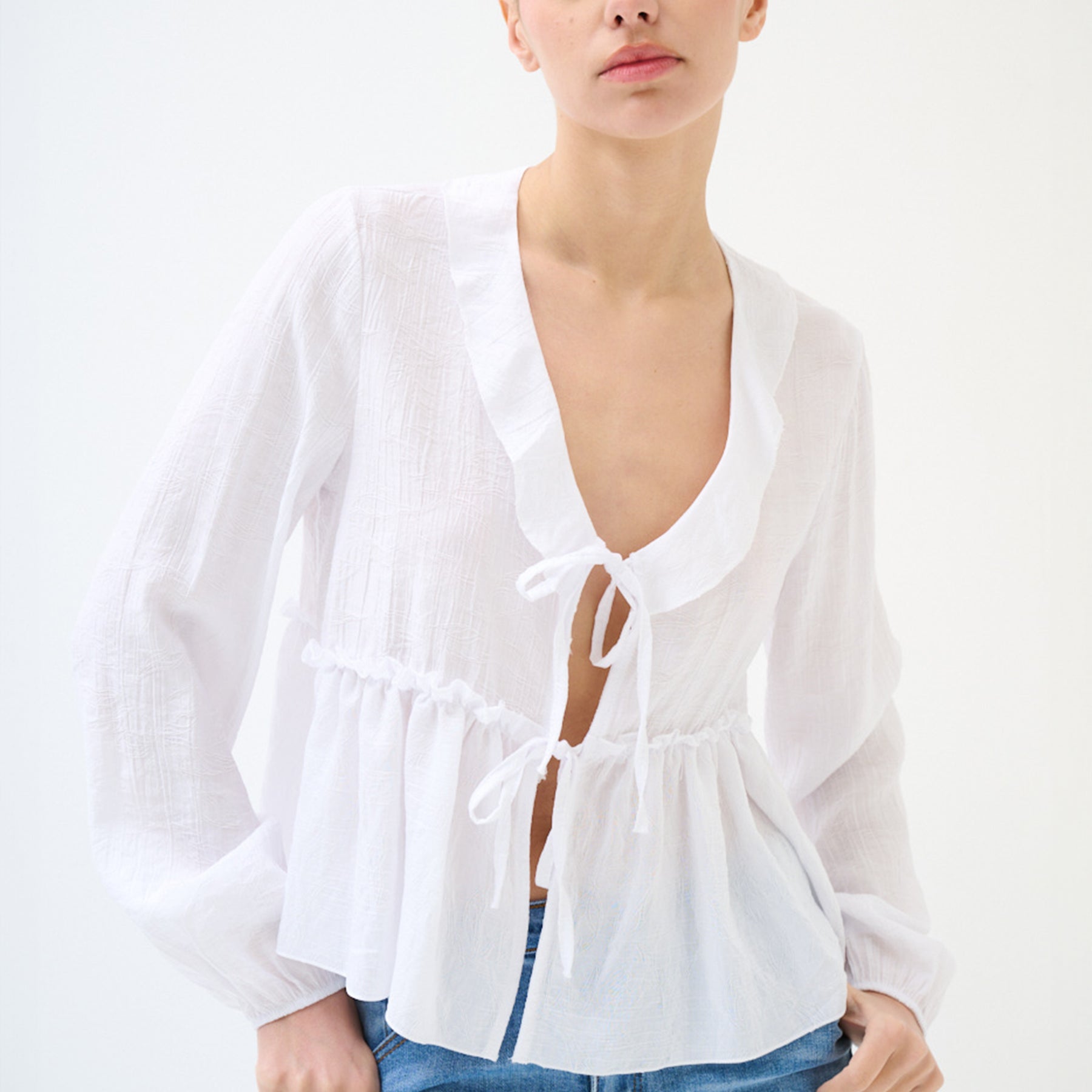KIKISIX Blusa Donna Scollo a V Viscosa Leggera KXCS2522