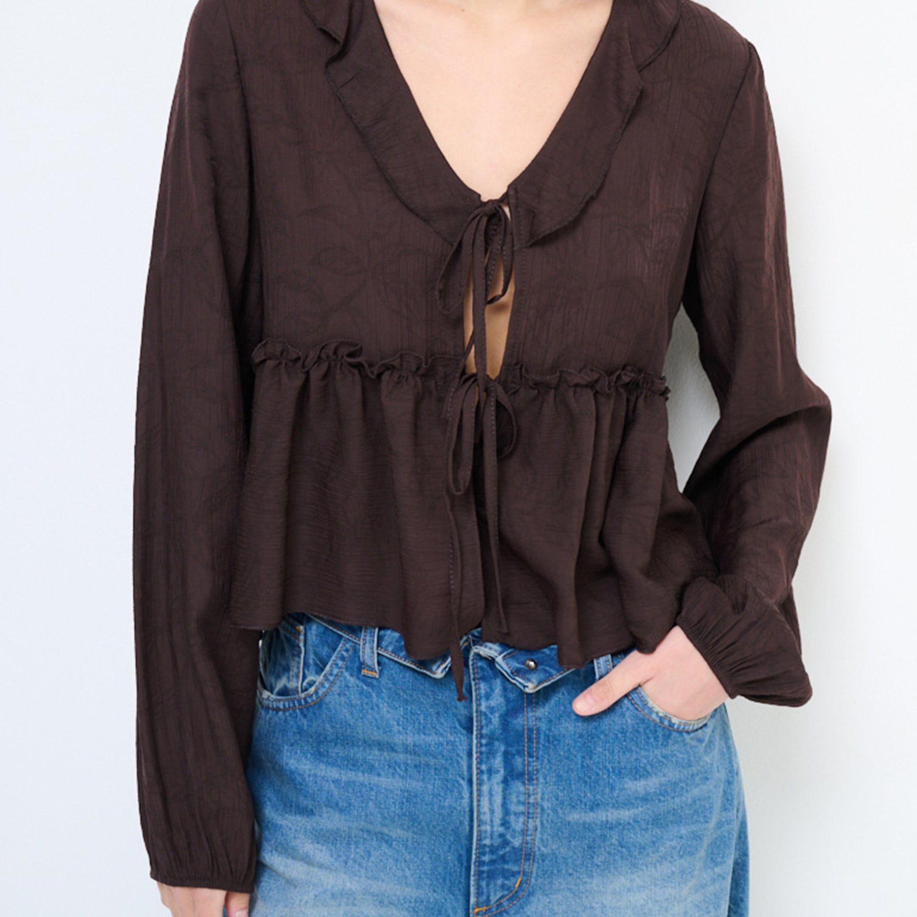 KIKISIX Blusa Donna Scollo a V Viscosa Leggera KXCS2522