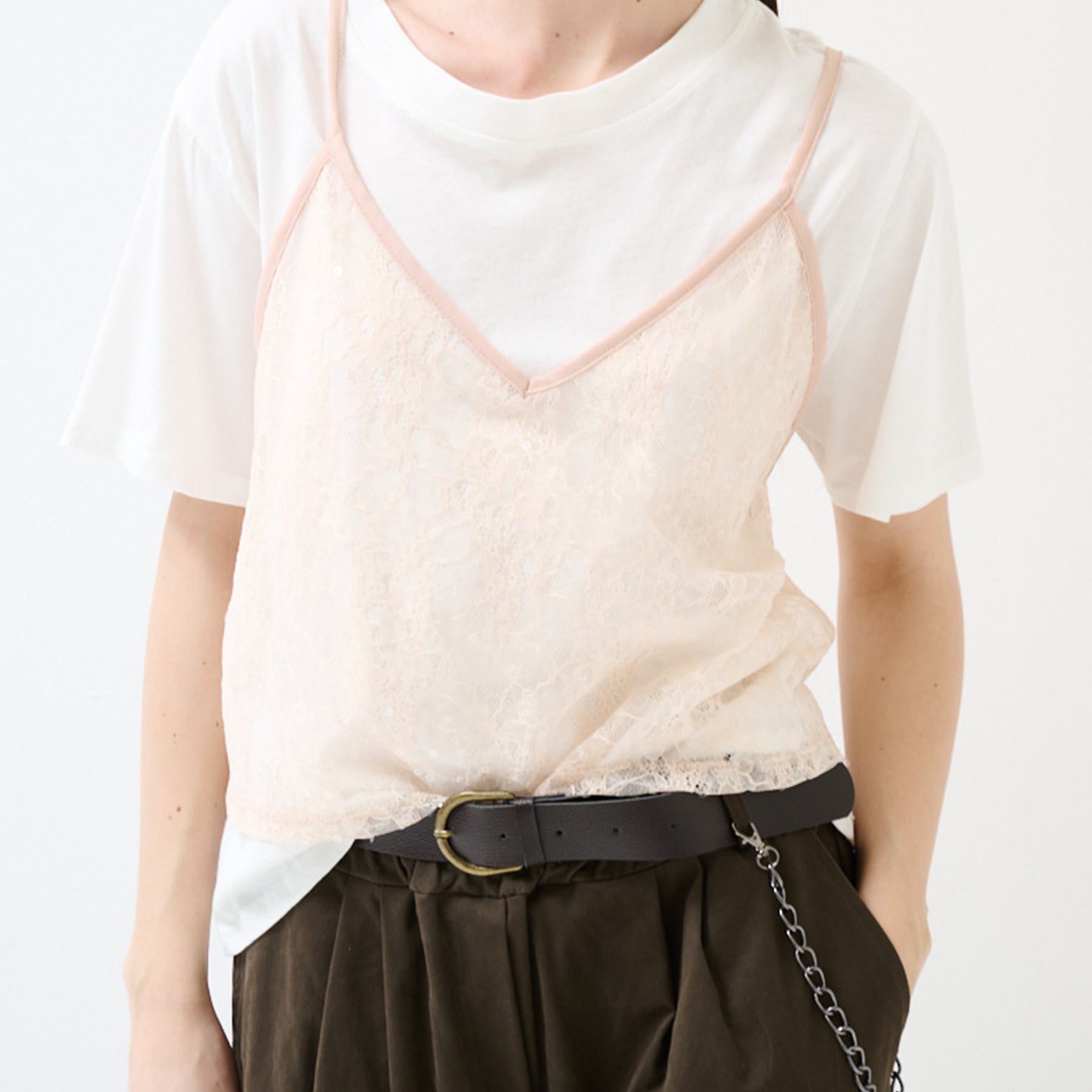 KIKISIX T-Shirt Donna Top Crop in Pizzo Cotone Leggero KXTS2467