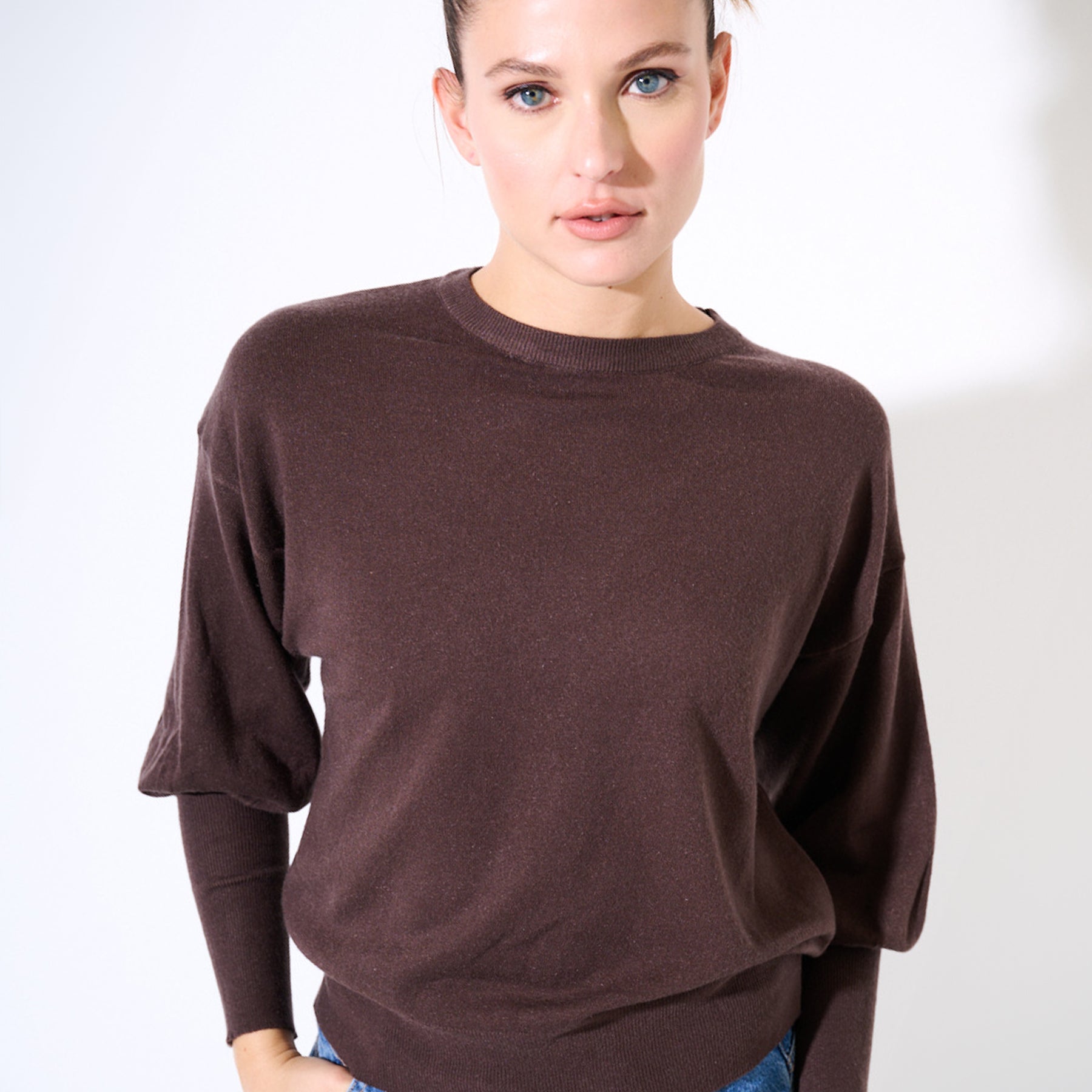 KIKISIX Maglia Donna Manica Lunga Palloncino ART. KXMA1603