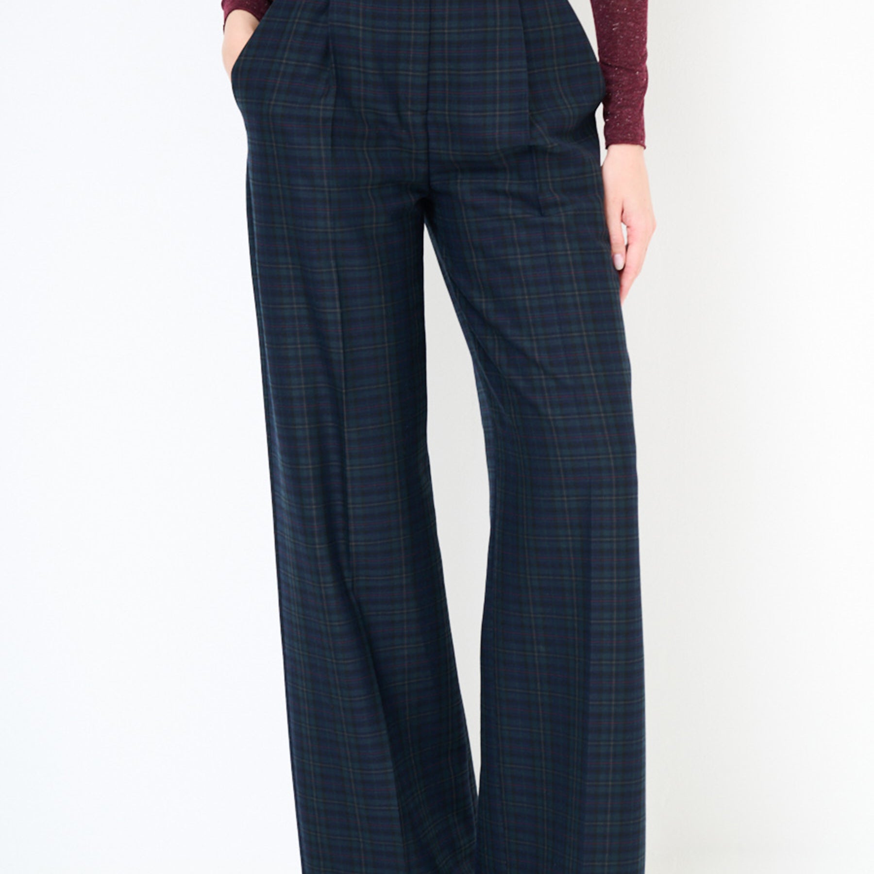 KIKISIX Pantalone Donna Caldo a Palazzo Elegante con Piega Centrale ART. KXPA1768