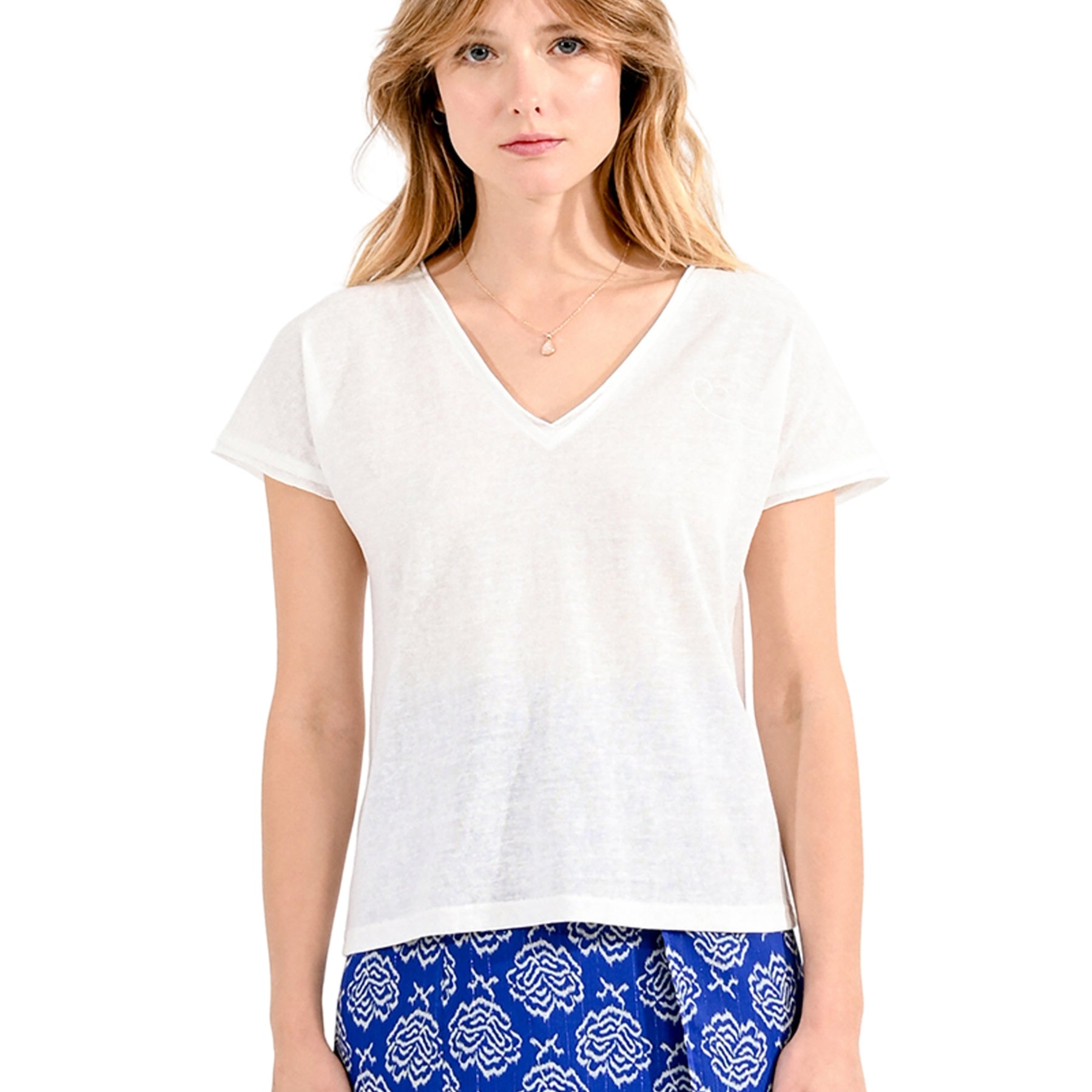 MOLLY BRACKEN LA1270CE T-Shirt Mezza Manica Cotone Fiammato