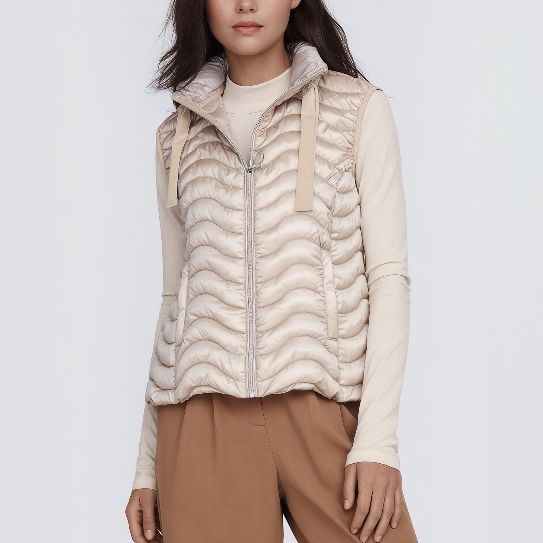 SATINETTE Gilet Donna Trapuntato Leggero Effetto Onda ART. LORY VEST 017