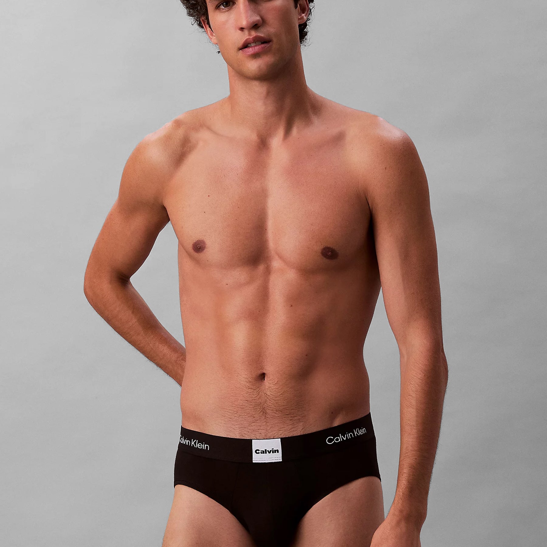CALVIN KLEIN 3 Slip uomo cotone elasticizzato con elastico parlante ART. LV00NB4475