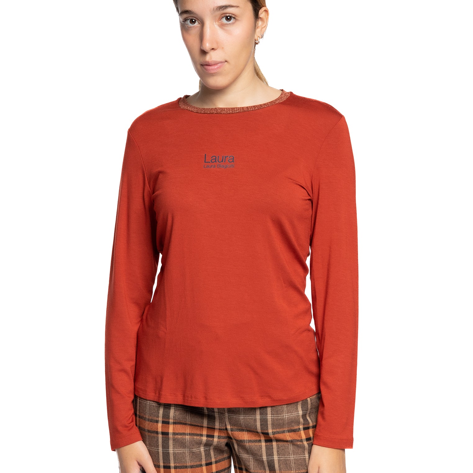 Maglia a maniche lunghe con piccolo logo LAURA BIAGIOTTI LB24I1551