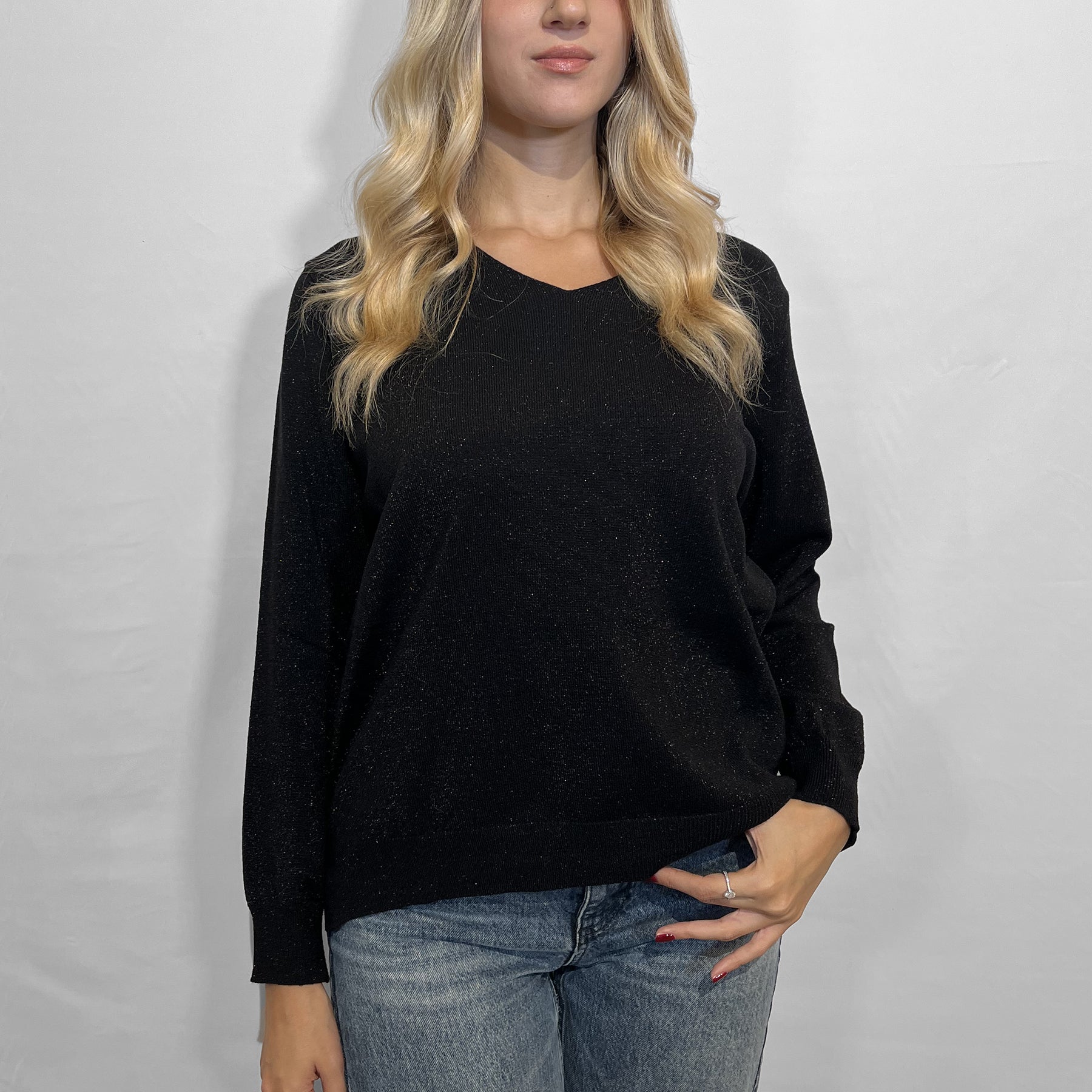 LE MORBIDE Maglia Donna Manica Lunga Scollo V Over ART. 02167