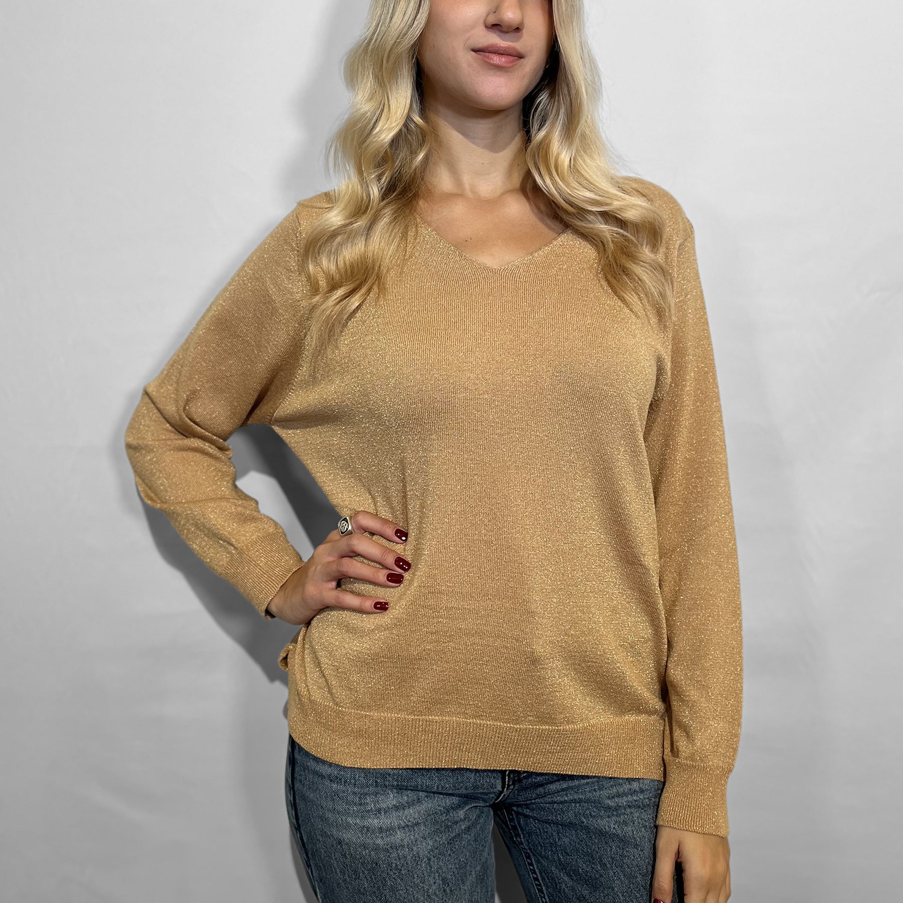 LE MORBIDE Maglia Donna Manica Lunga Scollo V Over ART. 02167