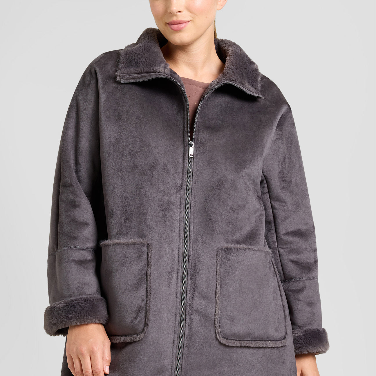 Ecomontone Donna Manica Lunga Chiusura Zip LUISA VIOLA F727F0-127E