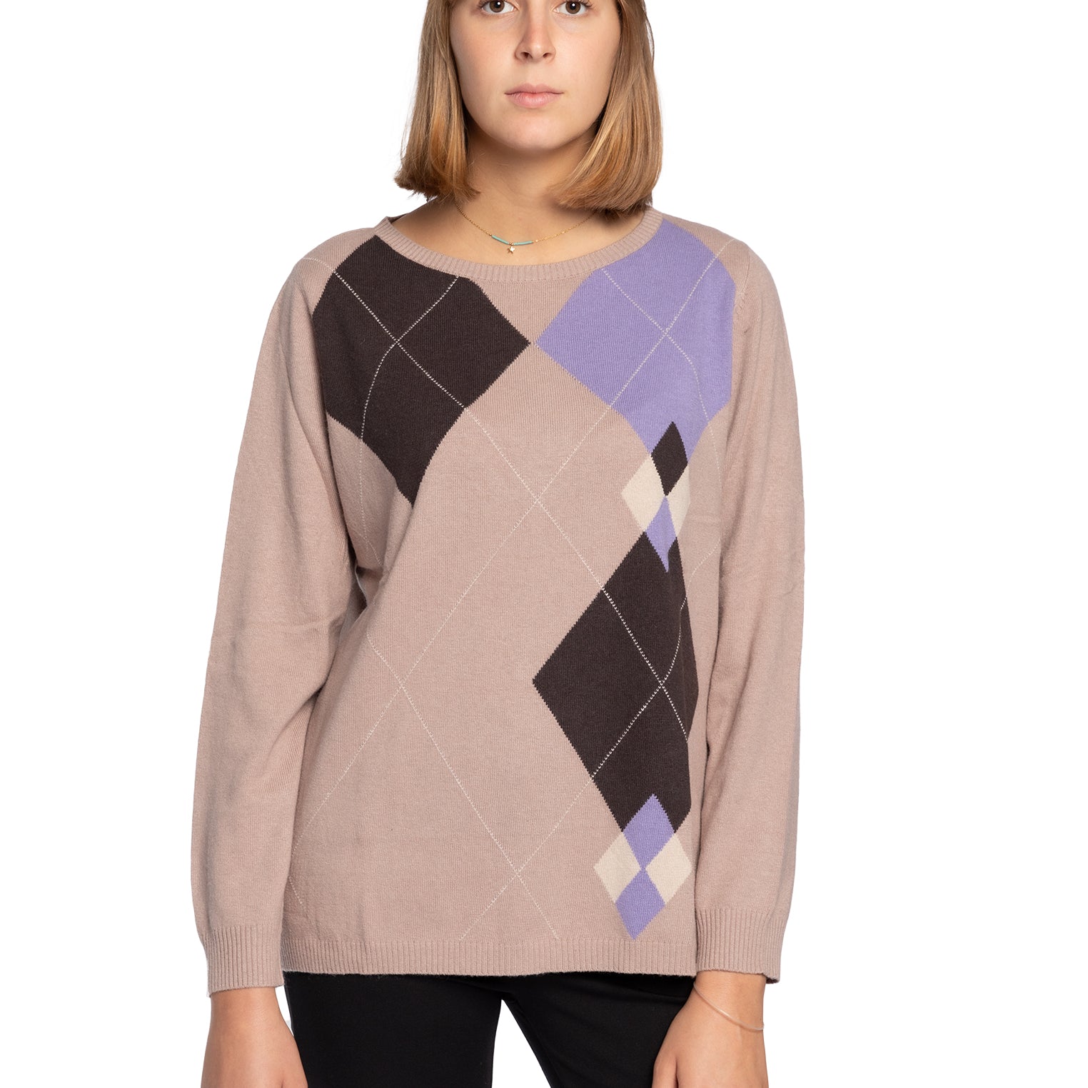 Maglia con losanghe LUISA VIOLA M440L0-25BM