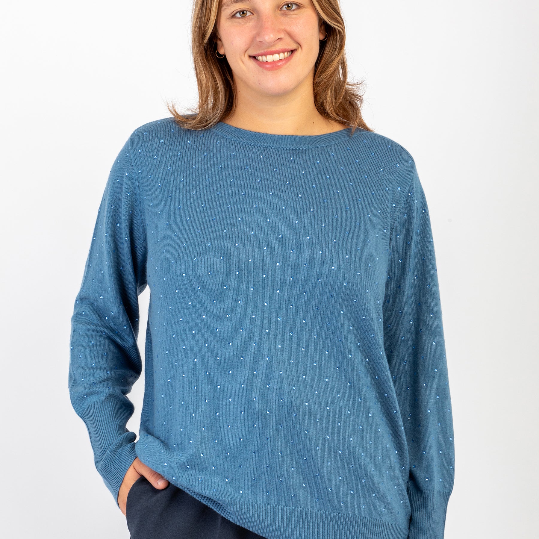 Maglia Donna Manica Lunga Strass Viscosa Lana Cachemire LUISA VIOLA M601L0-61KM