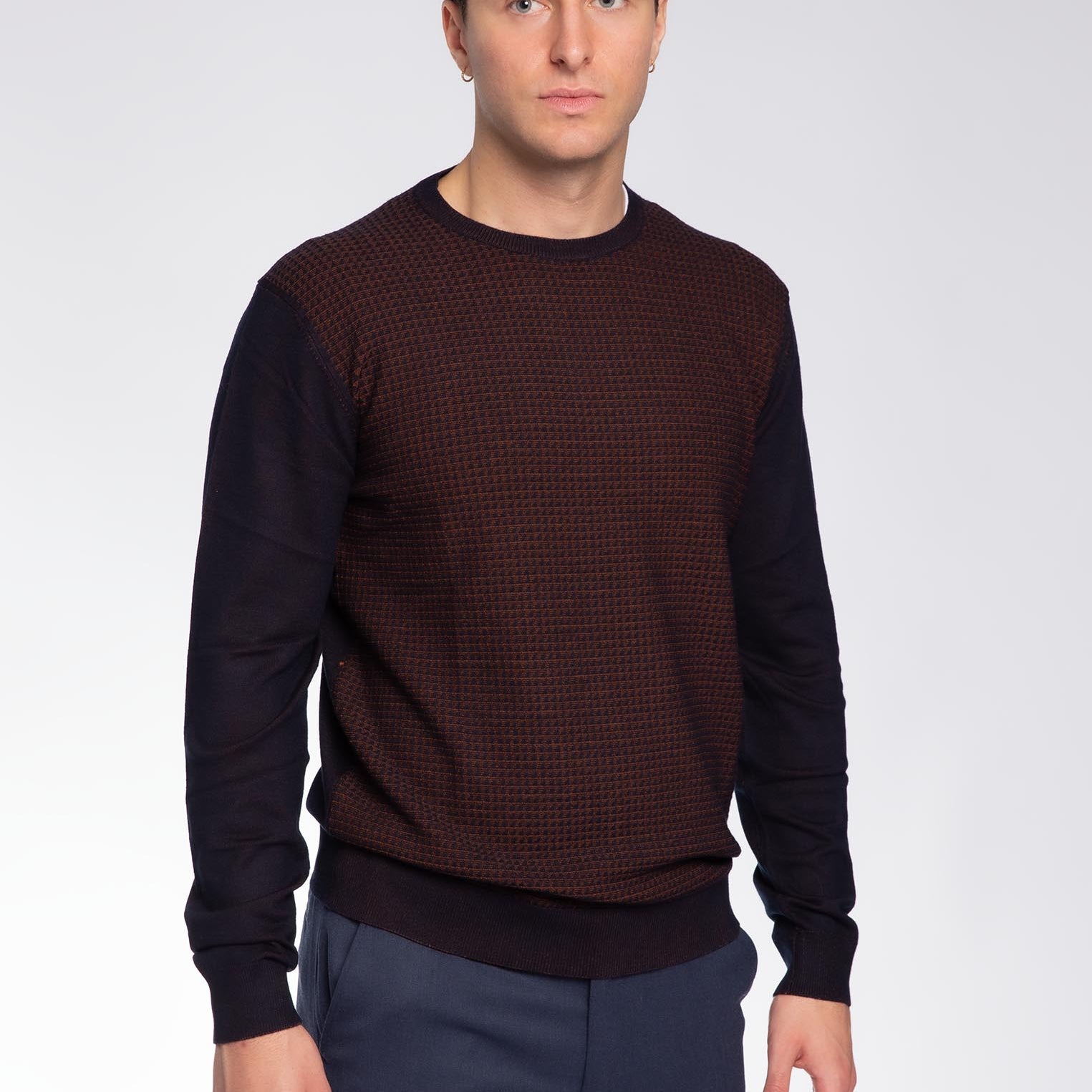 Maglia Girocollo in viscosa Jacquard micro geometrie MARKUP MK590055