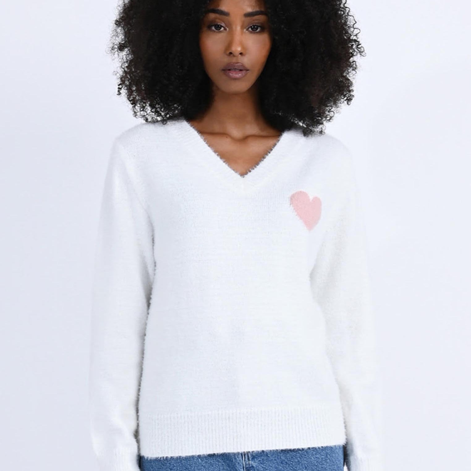 Maglia con Scollo a V e cuore MOLLY BRACKEN LA1373BH