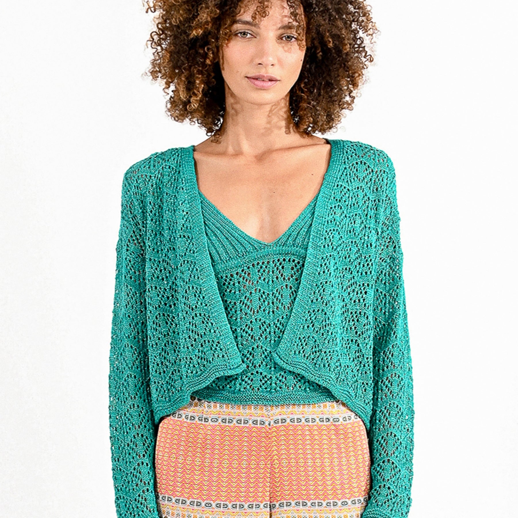 MOLLY BRACKEN LA1501CP Coprispalle traforato lurex
