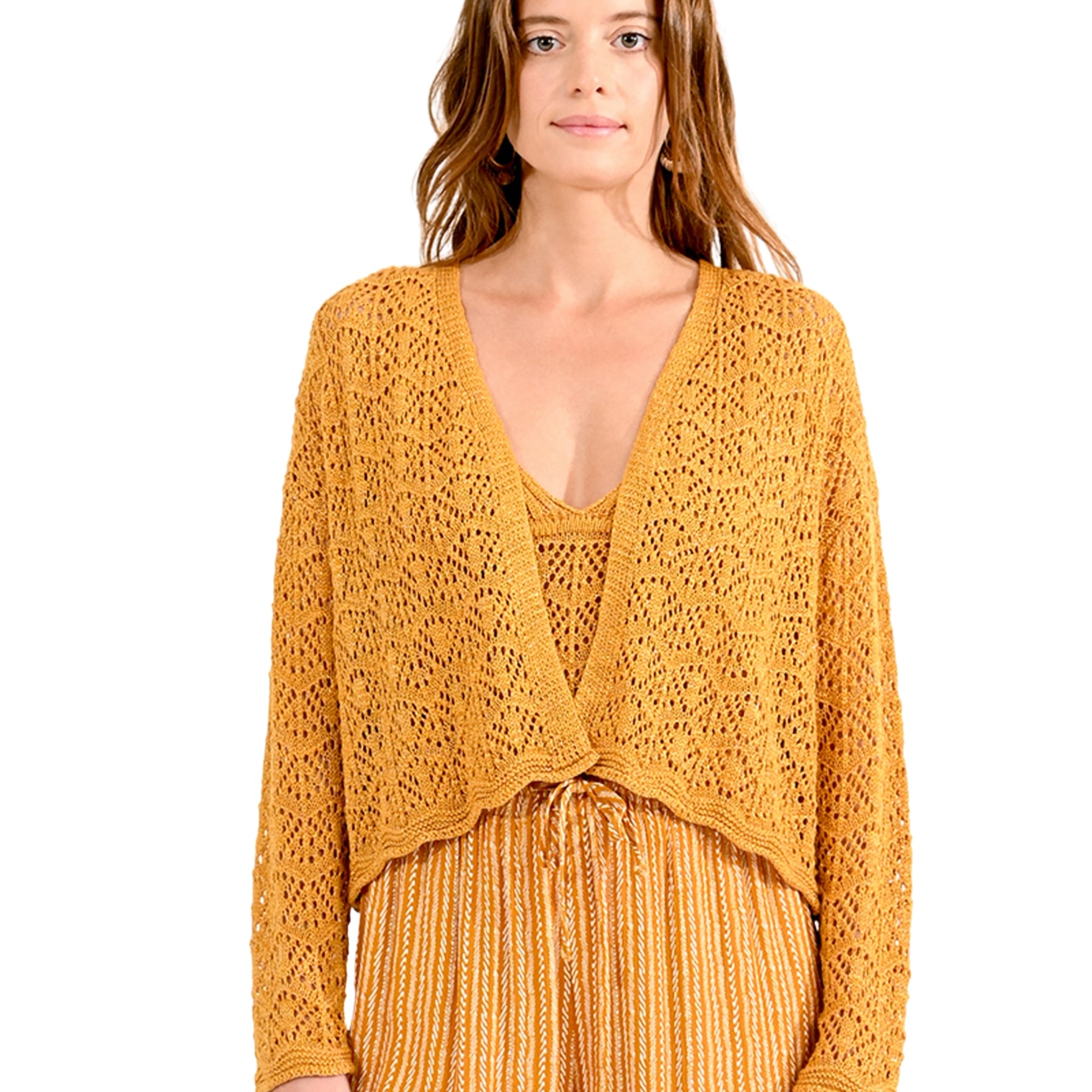 MOLLY BRACKEN LA1501CP Coprispalle traforato lurex