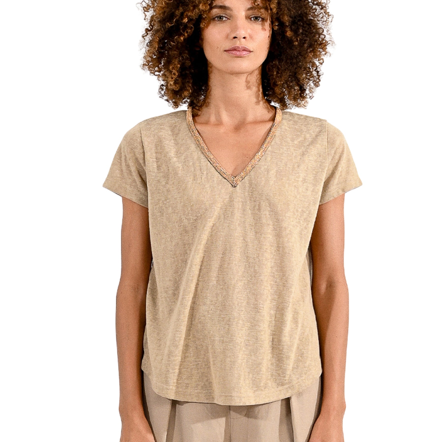 MOLLY BRACKEN T427CP T-Shirt Mezza Manica Fiammata