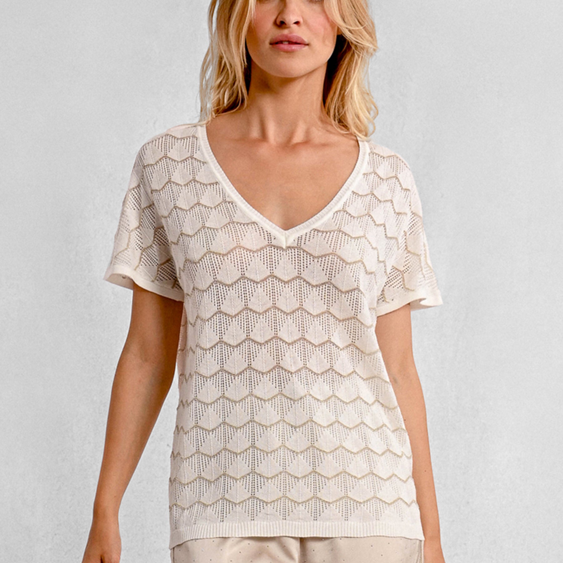 Maglia Donna Mezza Manica Lurex MOLLY BRACKEN LA1718DP