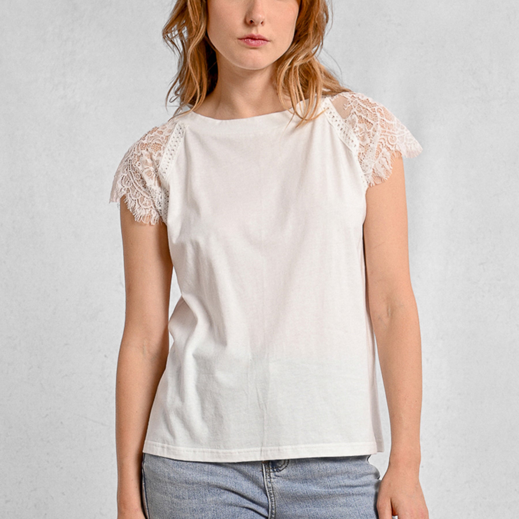 T-Shirt Donna Cotone e Pizzo MOLLY BRACKEN LA1745DE