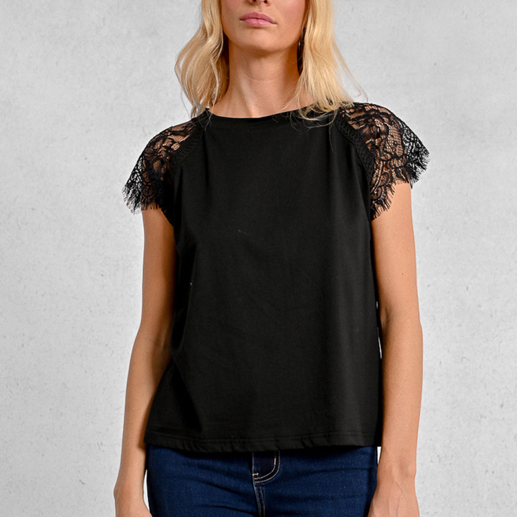T-Shirt Donna Cotone e Pizzo MOLLY BRACKEN LA1745DE